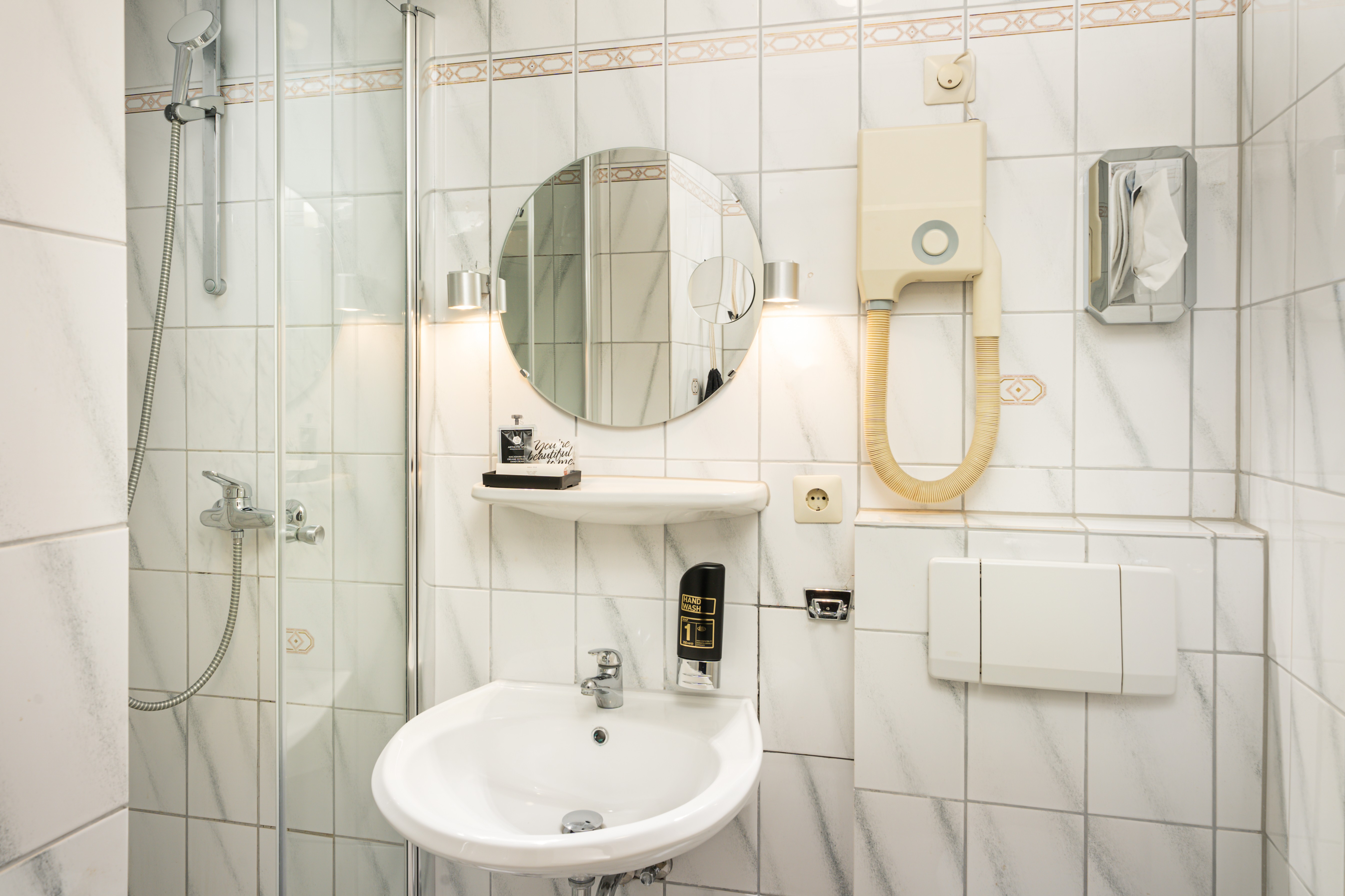 Guest room bath at the Arthotel ANA Eden Karlsruhe, Trademark Collection by Wyndham in Karlsruhe, Other than US/Canada