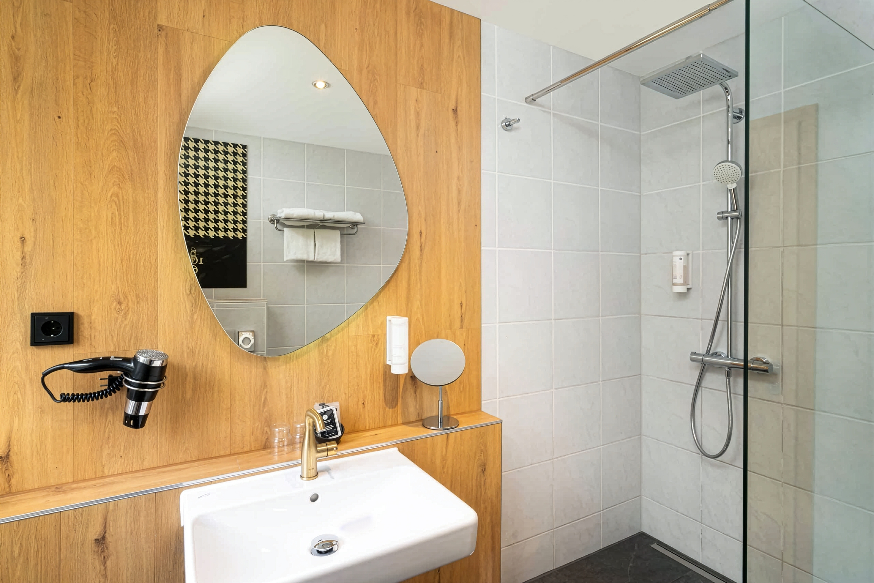 Guest room bath at the Arthotel ANA Goggl, Trademark Collection by Wyndham in Landsberg am Lech, Other than US/Canada