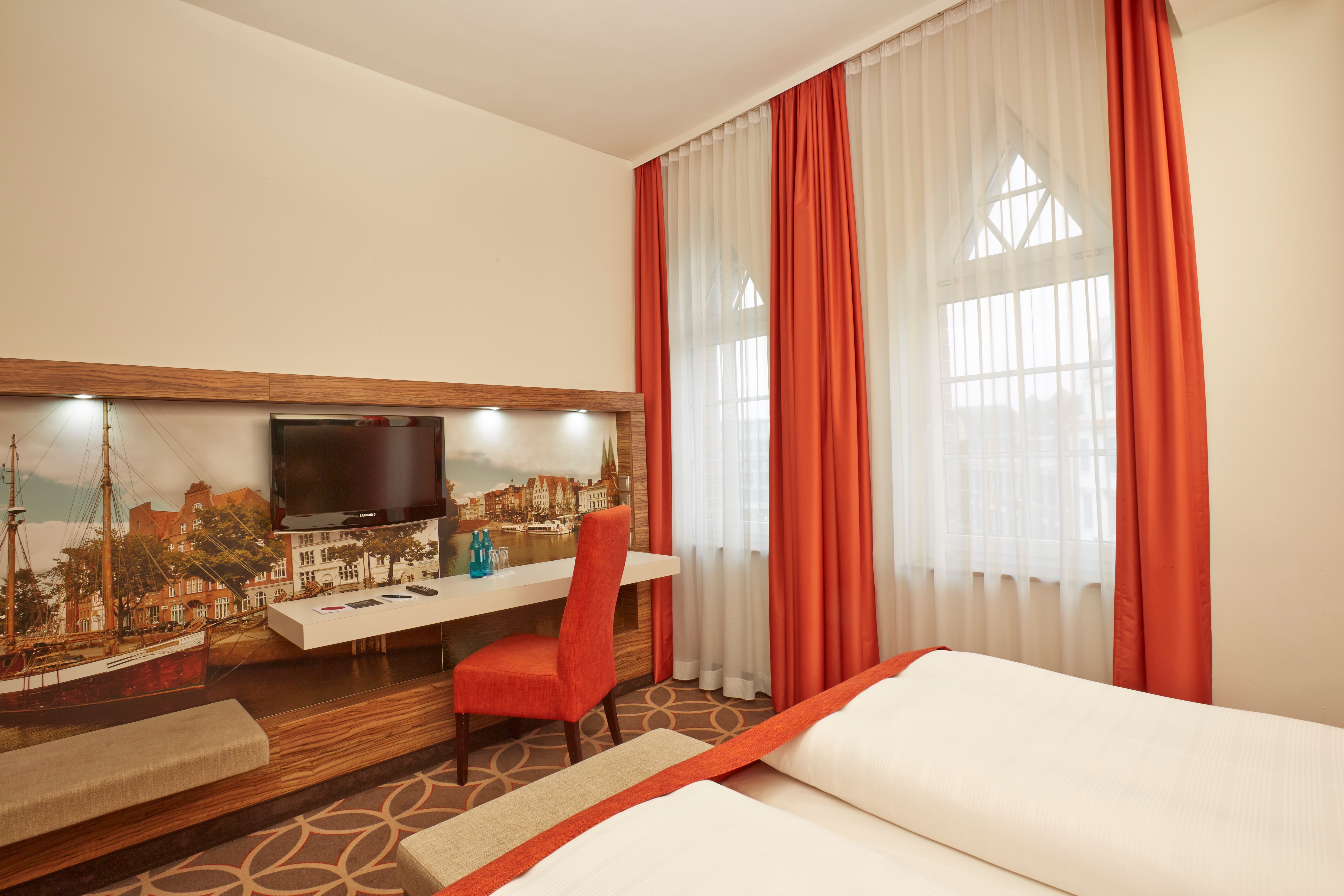 Guest room at the H+ Hotel Lubeck in Luebeck, Other than US/Canada