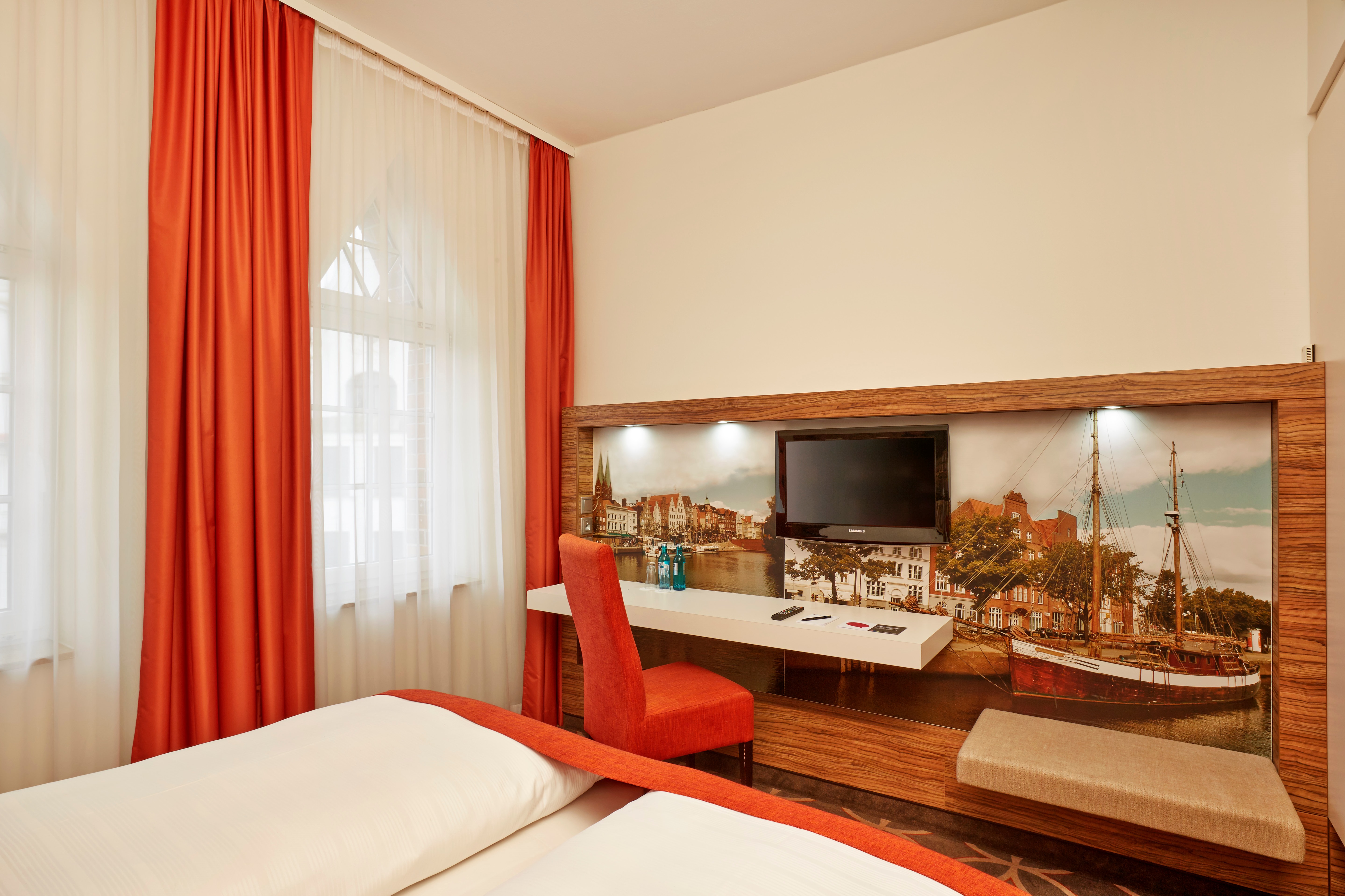 Guest room at the H+ Hotel Lubeck in Luebeck, Other than US/Canada