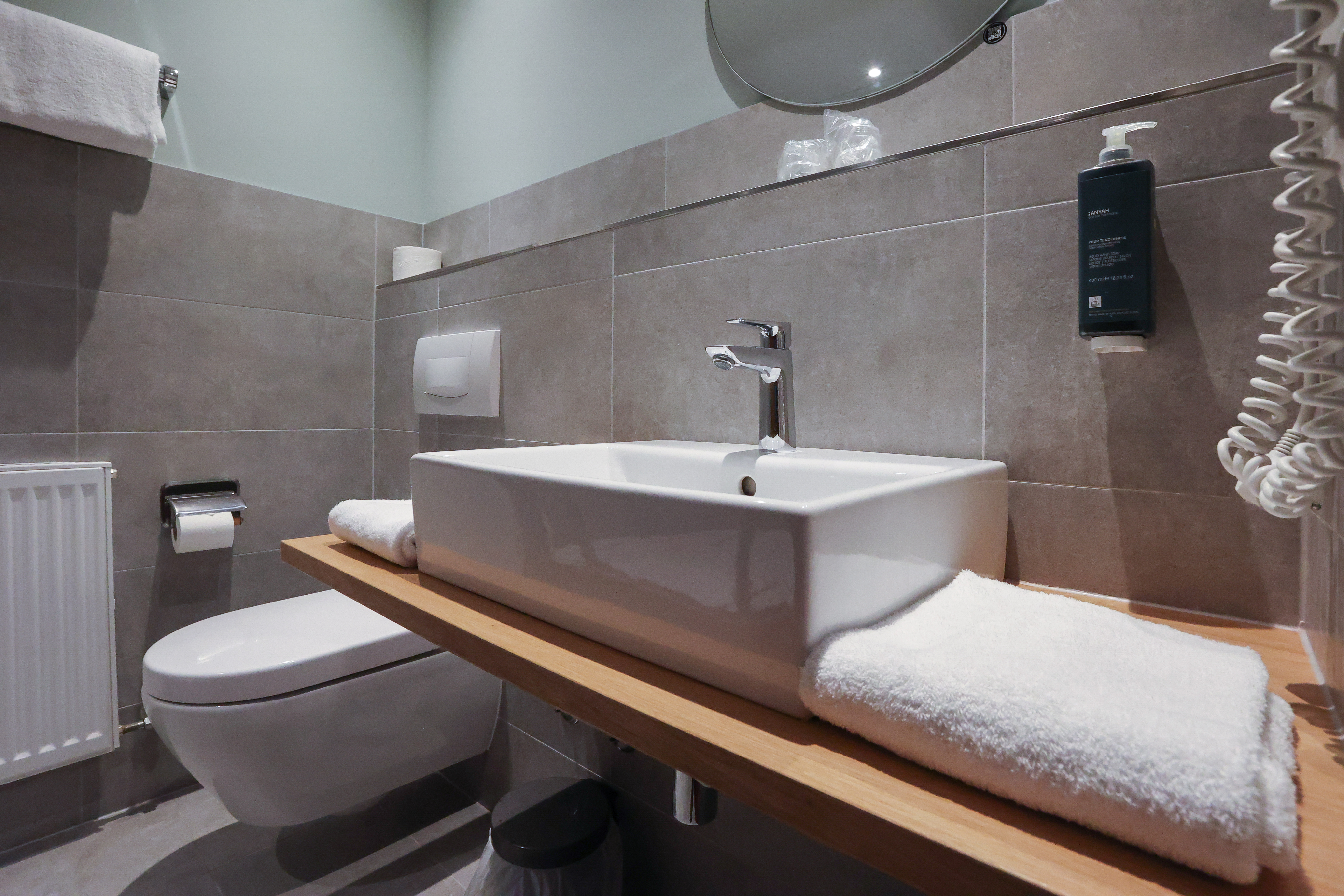 Guest room bath at the ANA Panorama, Trademark Collection by Wyndham in Marktoberdorf, Other than US/Canada