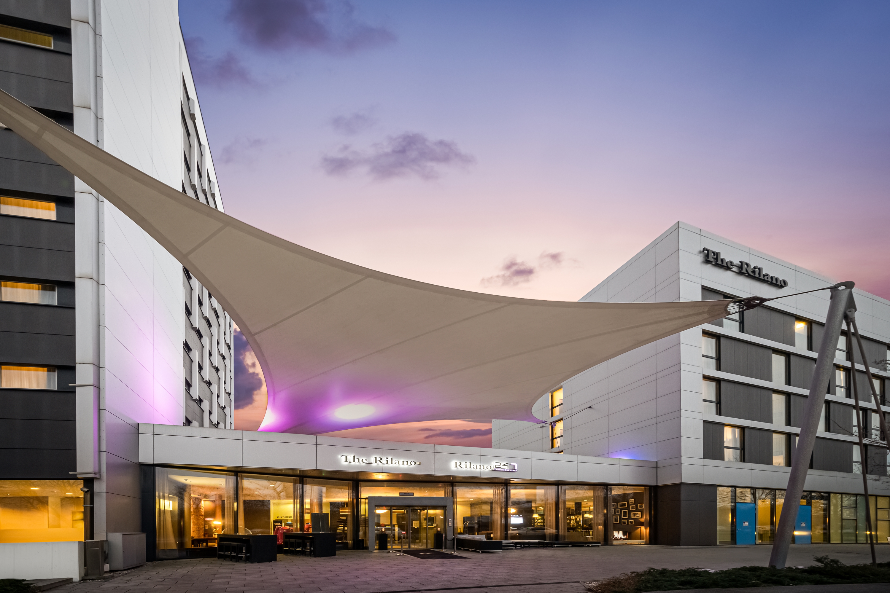 Exterior Dusk Image of The Rilano Hotel Munich, Trademark Collection by Wyndham hotel in Munich, Other than US/Canada