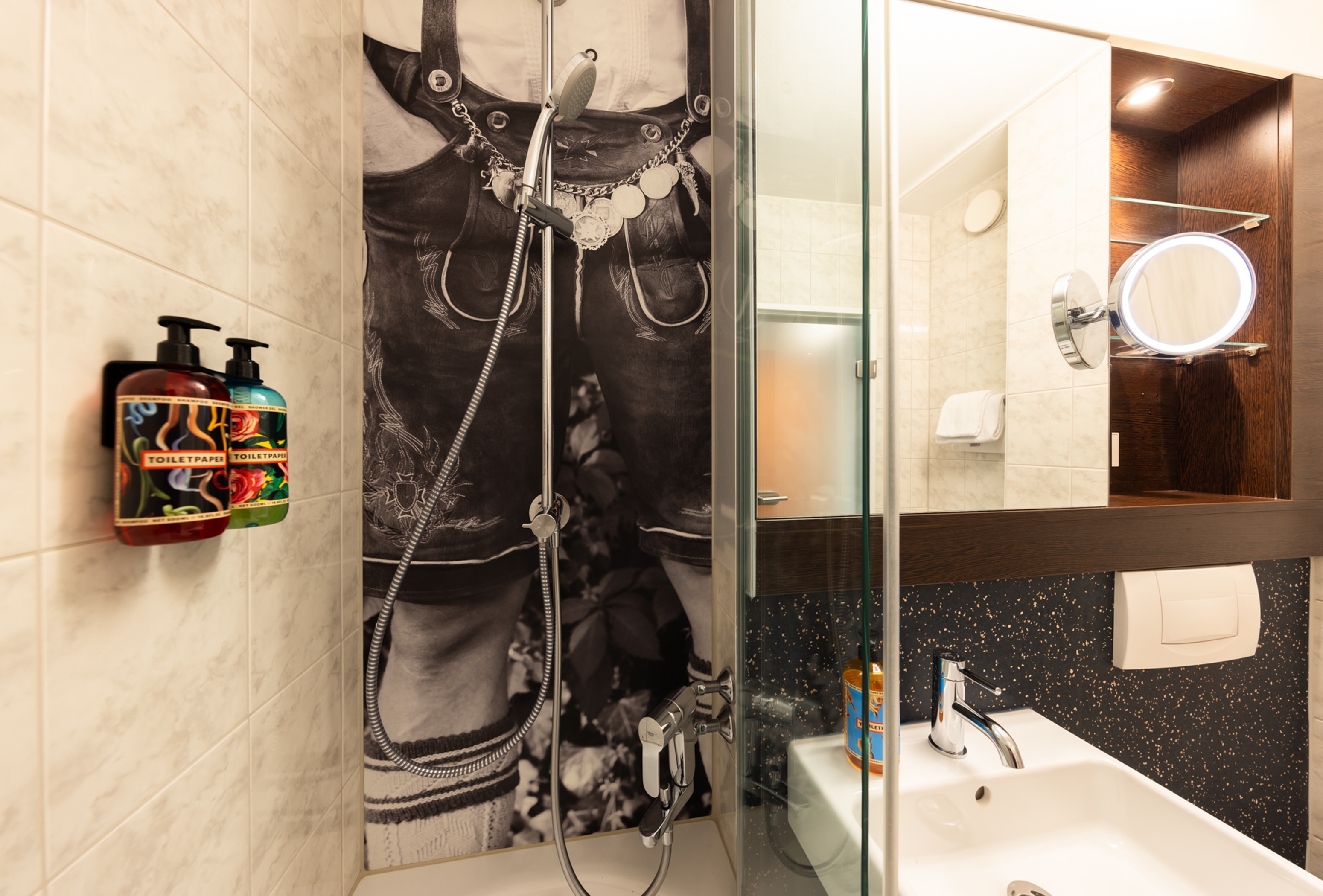 Guest room bath at the The Rilano Hotel Munich, Trademark Collection by Wyndham in Munich, Other than US/Canada