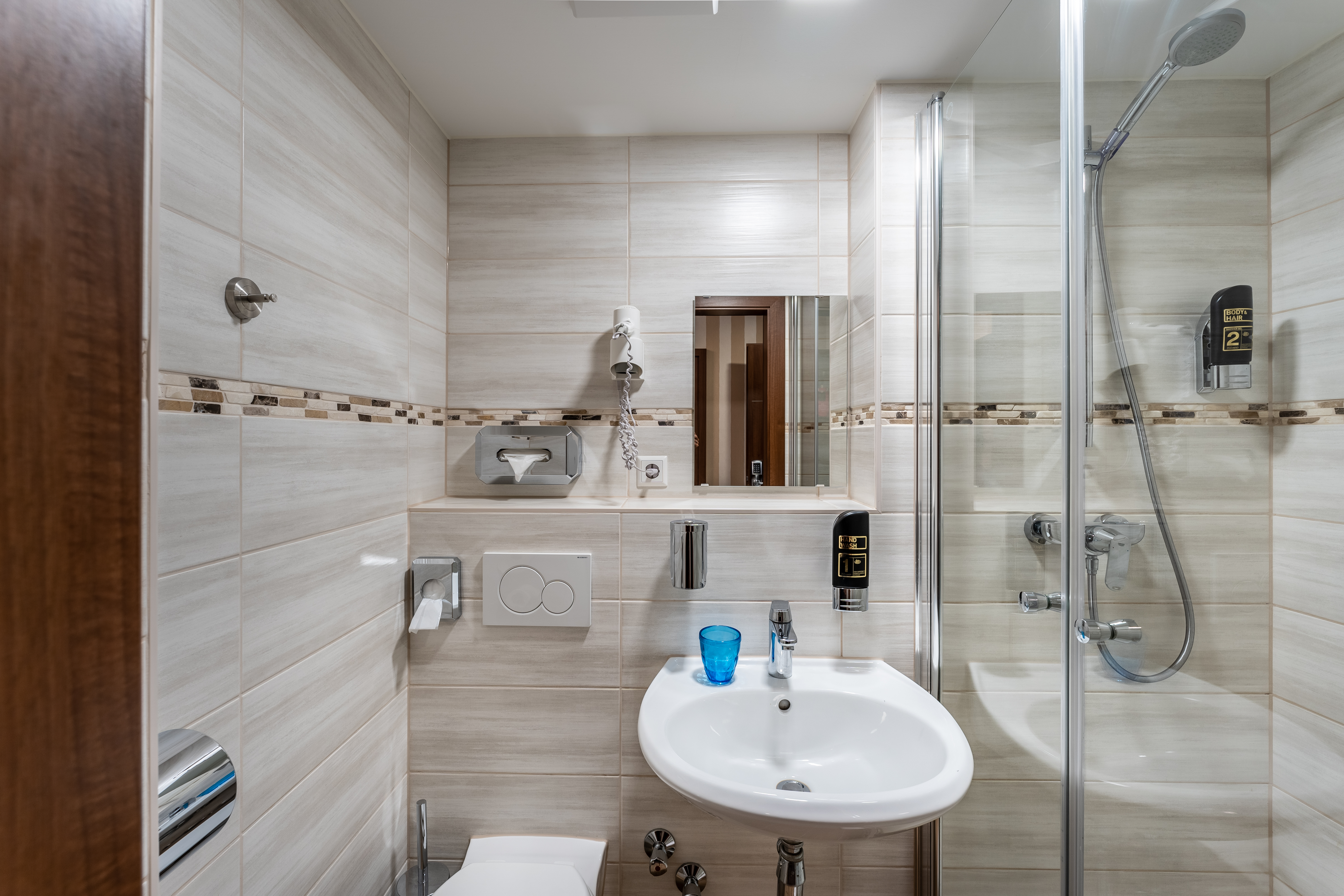 Guest room bath at the Aspire Castillo Reutlingen, Trademark Collection by Wyndham in Reutlingen, Other than US/Canada
