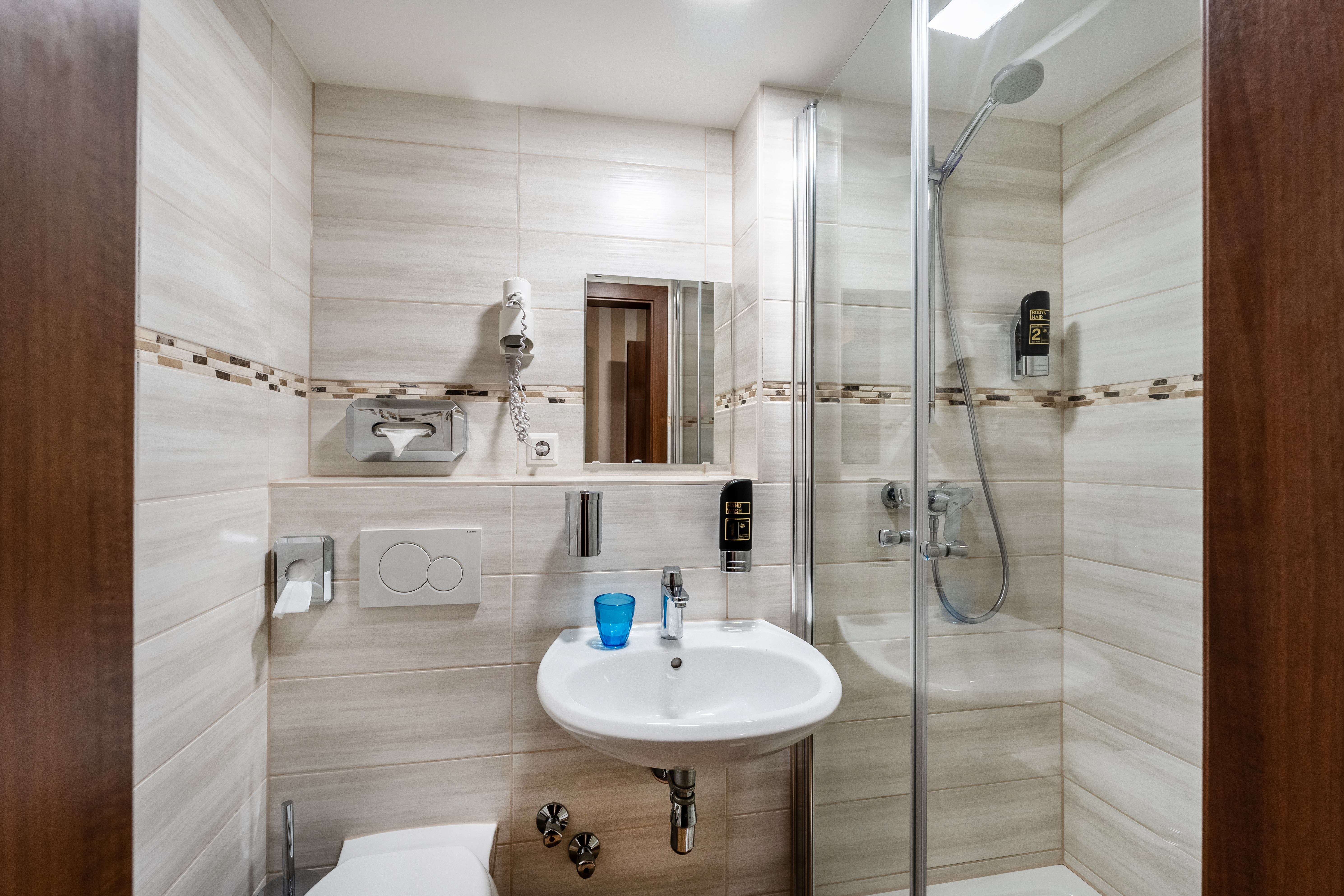 Guest room bath at the Aspire Castillo Reutlingen, Trademark Collection by Wyndham in Reutlingen, Other than US/Canada