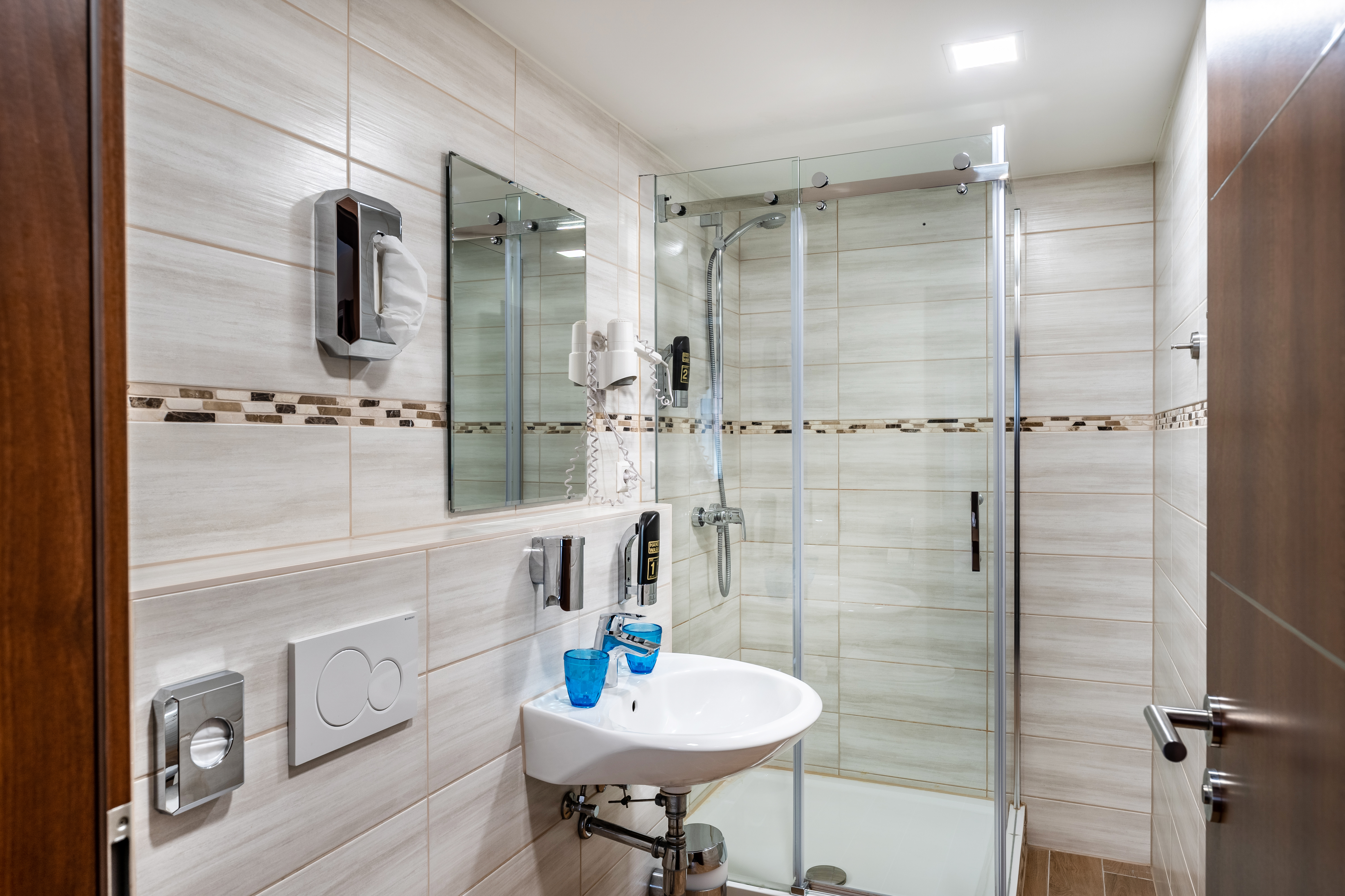 Guest room bath at the Aspire Castillo Reutlingen, Trademark Collection by Wyndham in Reutlingen, Other than US/Canada