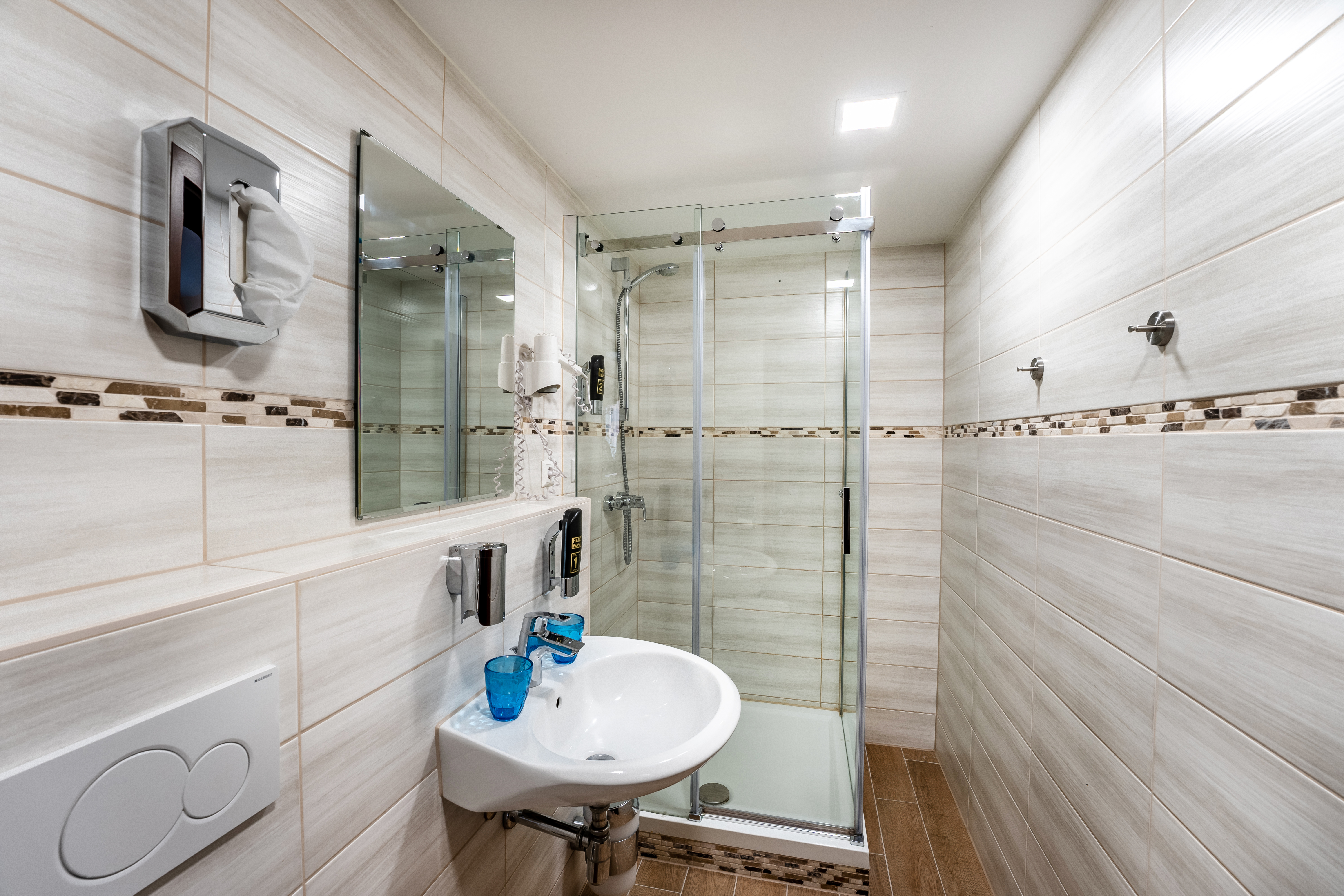 Guest room bath at the Aspire Castillo Reutlingen, Trademark Collection by Wyndham in Reutlingen, Other than US/Canada