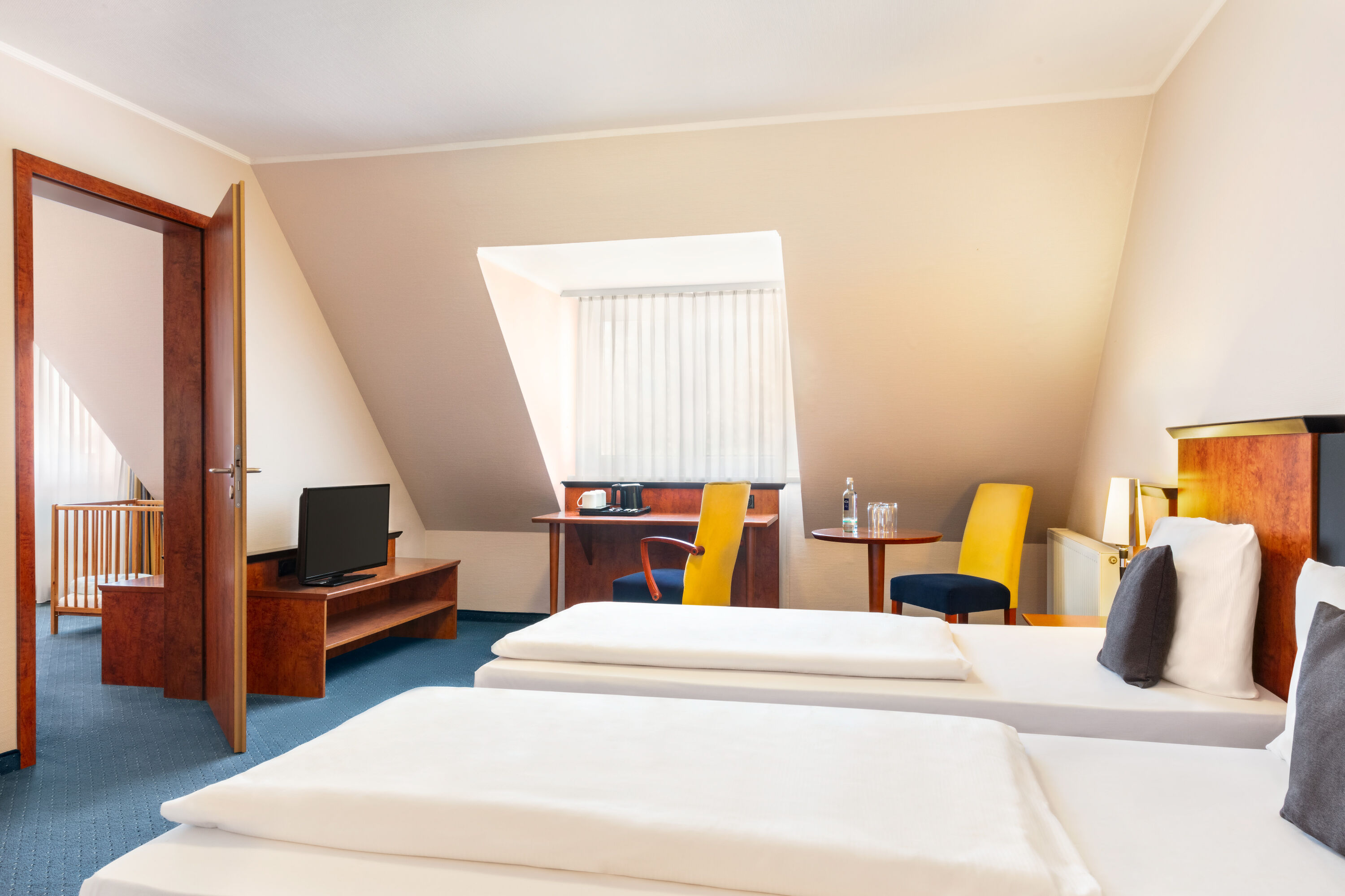 Guest room at the Amedia Frankfurt Russelsheim Trademark Collection by Wyndham in Ruesselsheim, Other than US/Canada