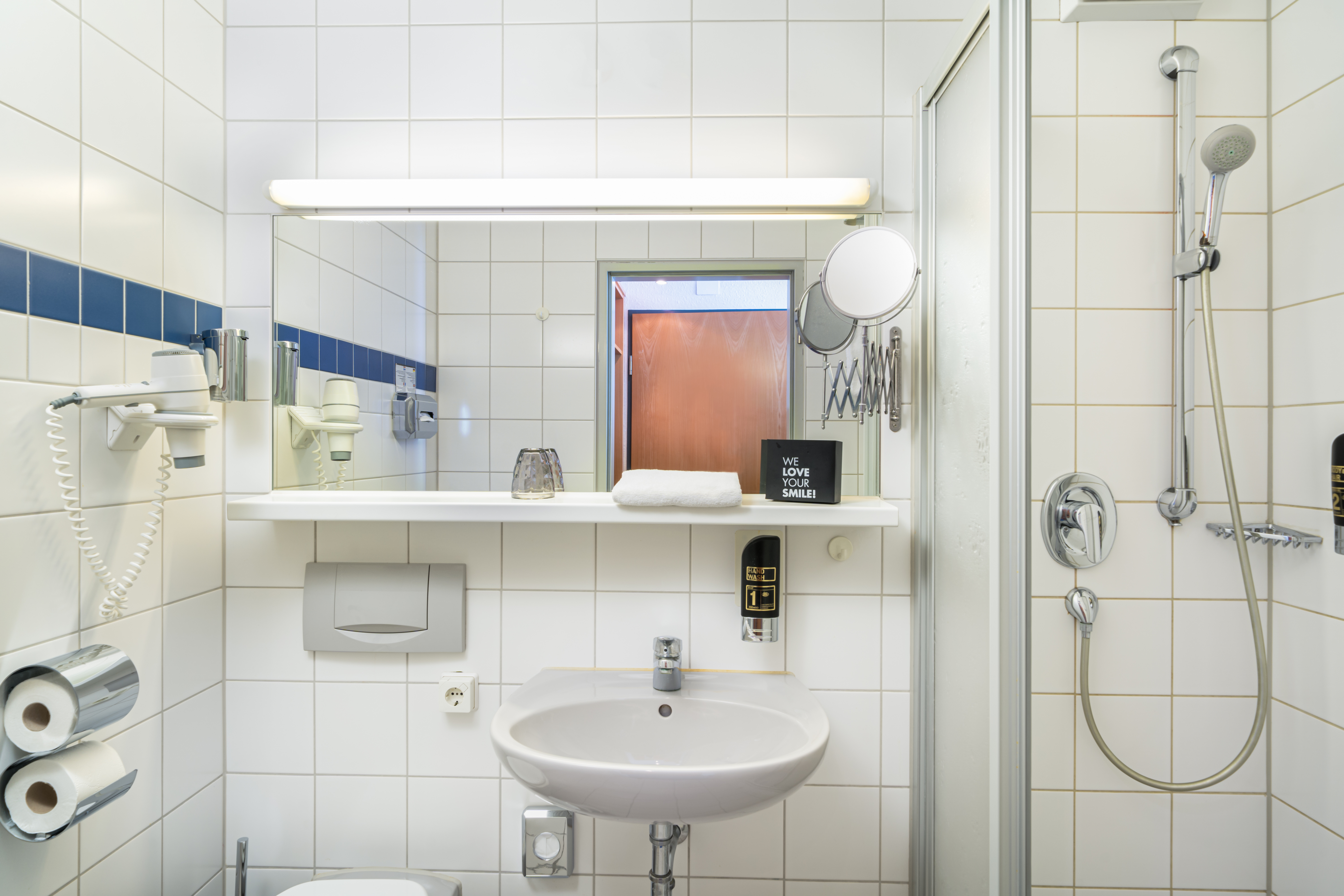 Guest room bath at the Arthotel ANA Neotel, Trademark Collection by Wyndham in Stuttgart, Other than US/Canada