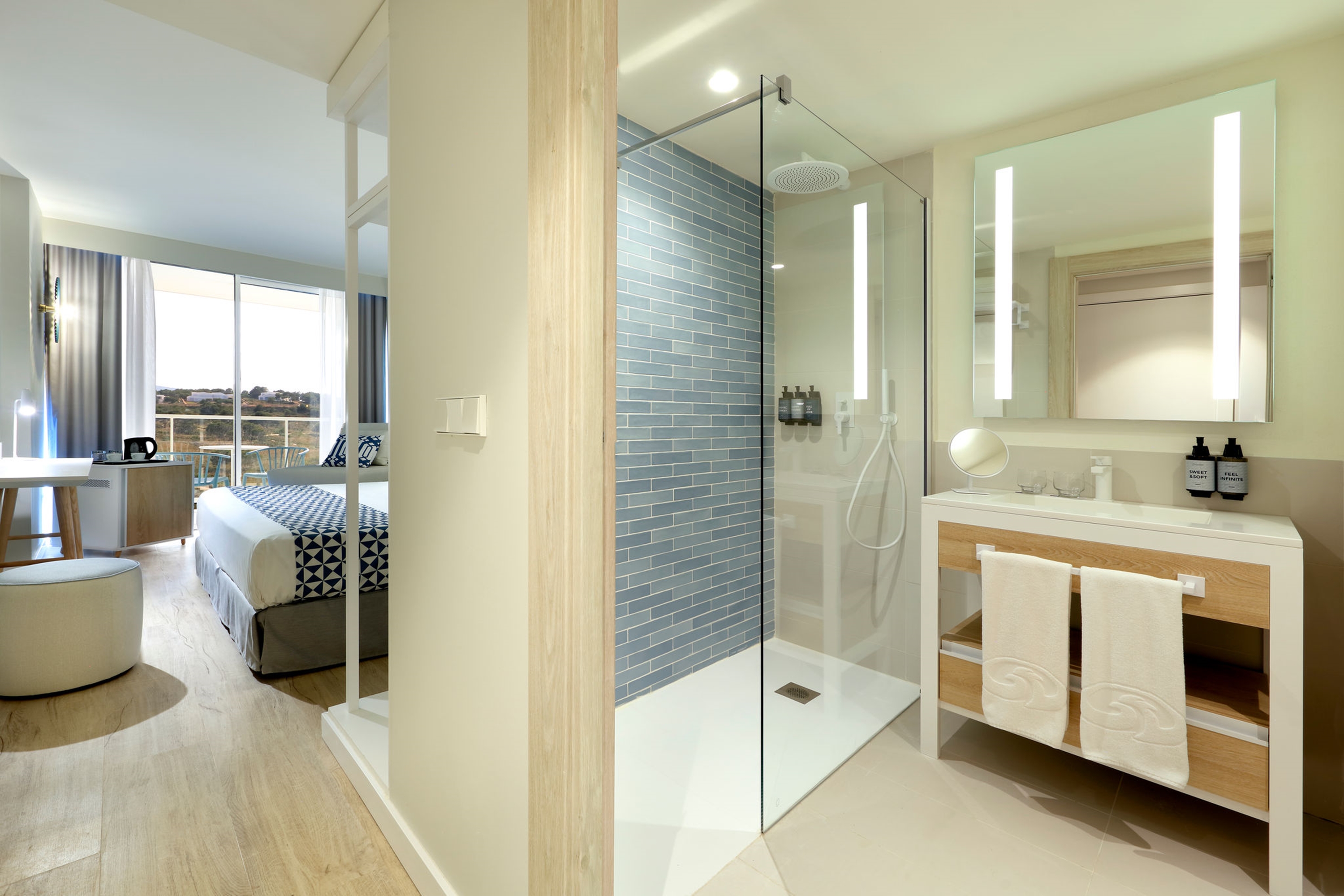 Guest room bath at the Palladium Hotel Menorca, Trademark Collection in Es Mercadal, Other than US/Canada