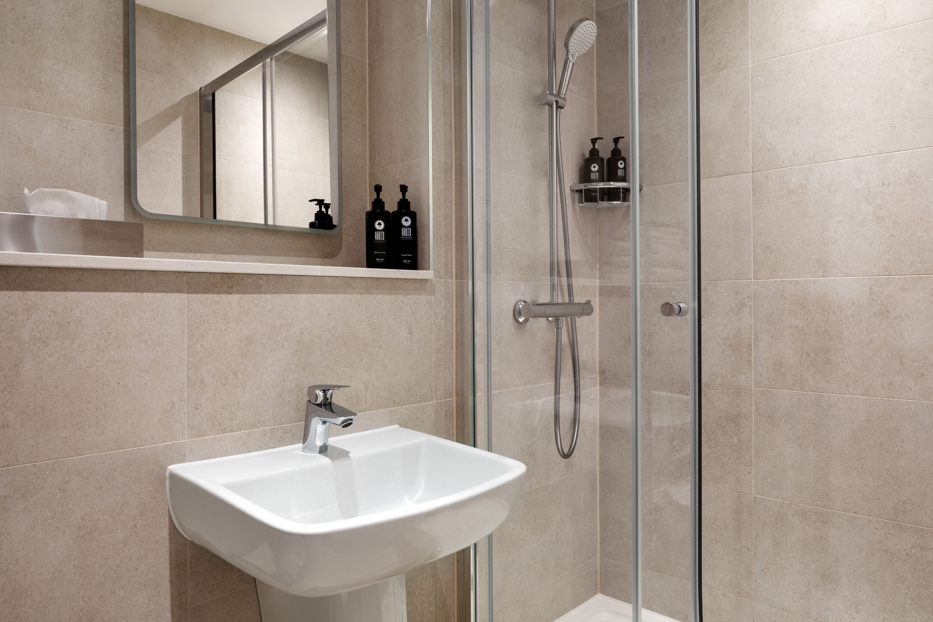 Guest room bath at the Trafford Hall Manchester, Trademark Collection by Wyndham in Manchester, Other than US/Canada