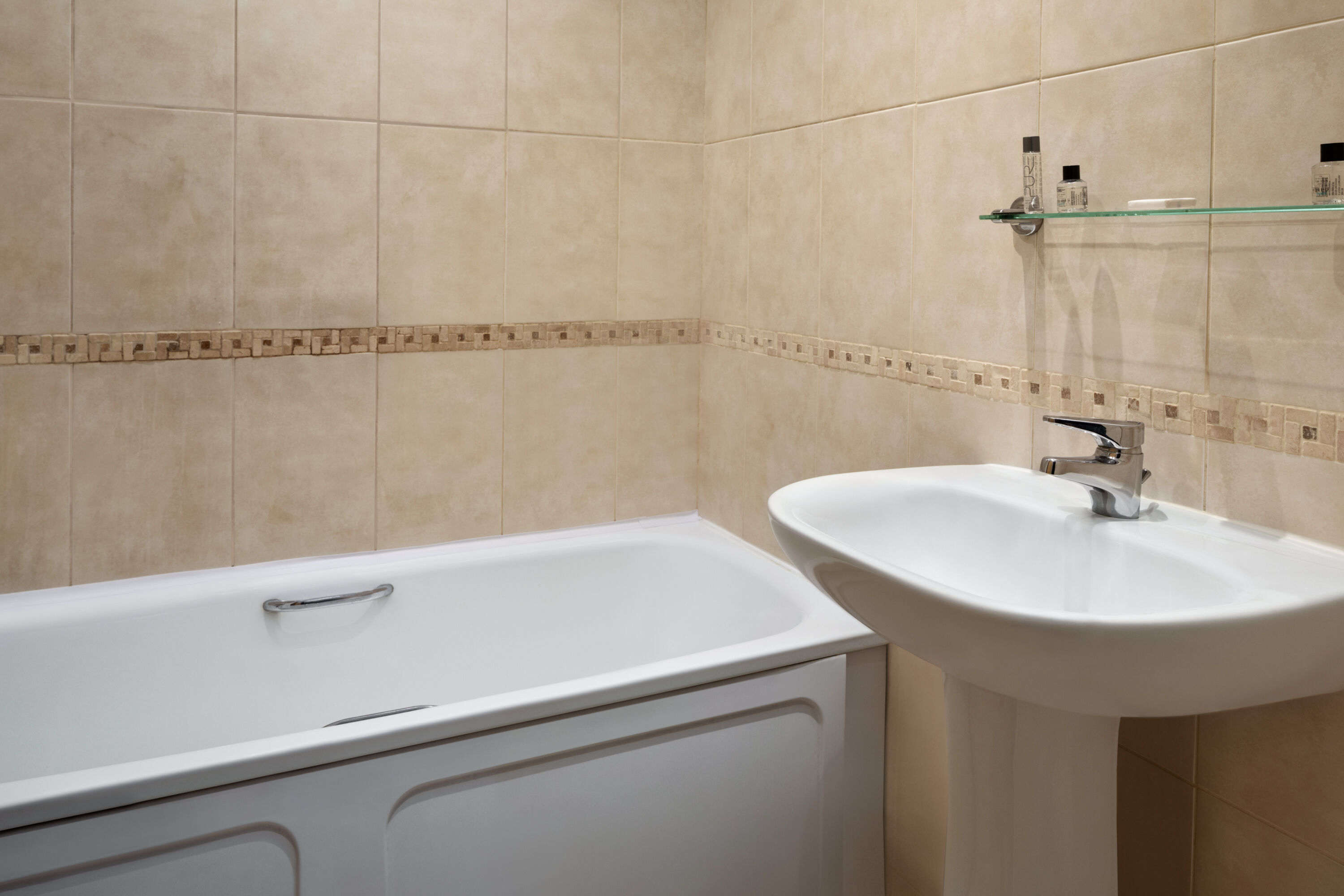 Guest room bath at the Heritage Park Pontypridd, Trademark Collection by Wyndham in Pontypridd, Other than US/Canada