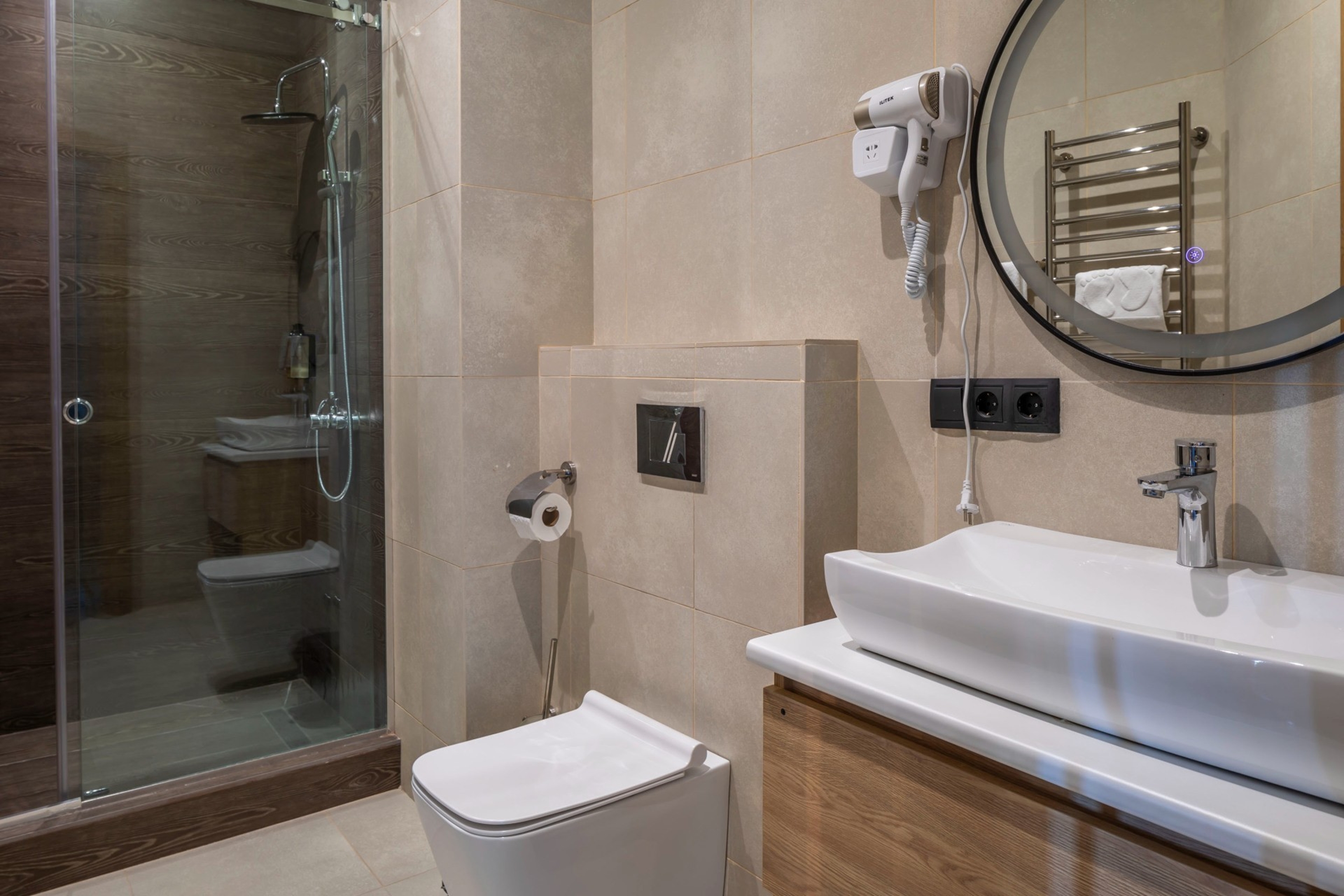 Guest room bath at the Gino Seaside Tbilisi, Trademark Collection by Wyndham in Tbilisi, Other than US/Canada