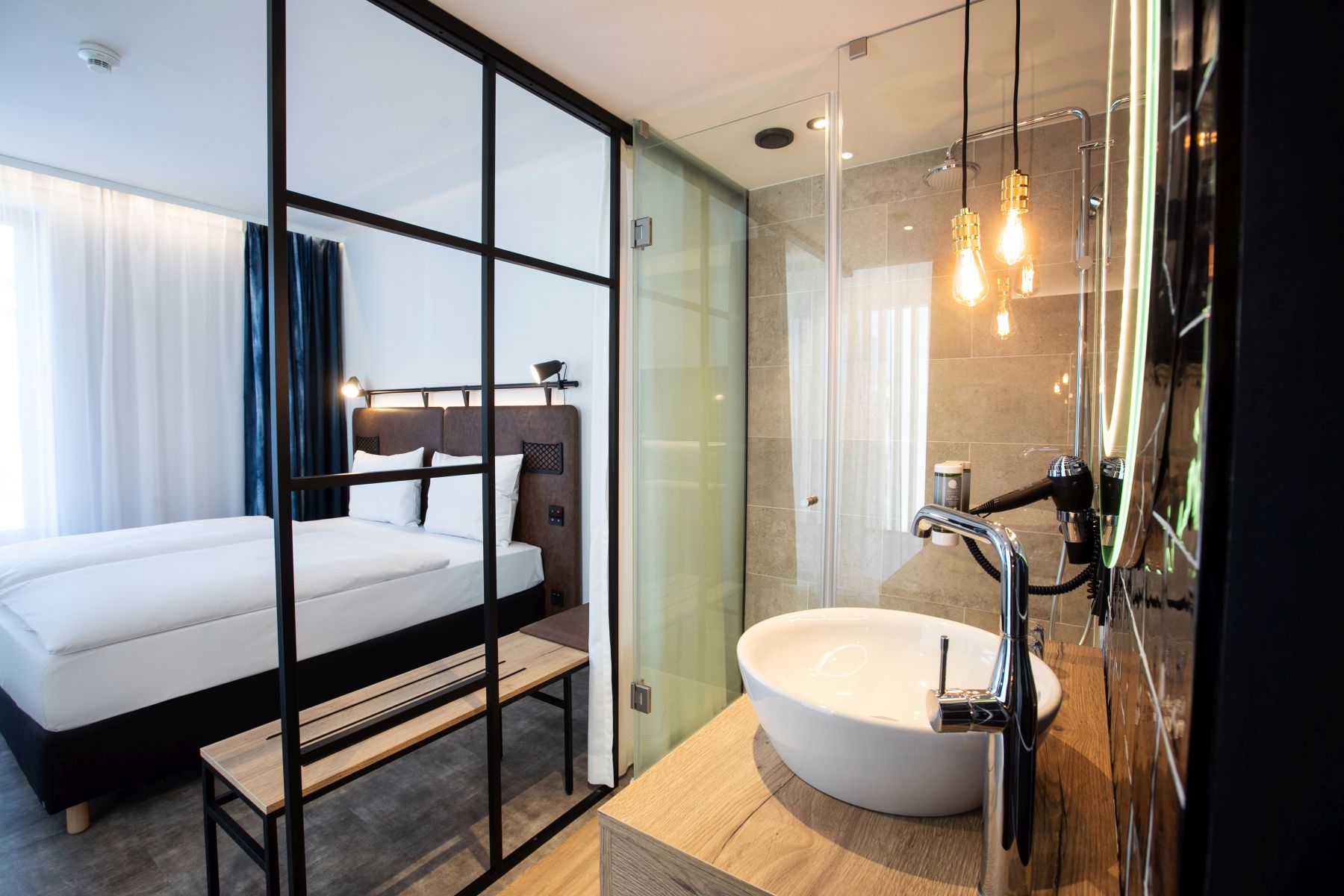 Guest room bath at the H2 Hotel Budapest in Budapest, Other than US/Canada