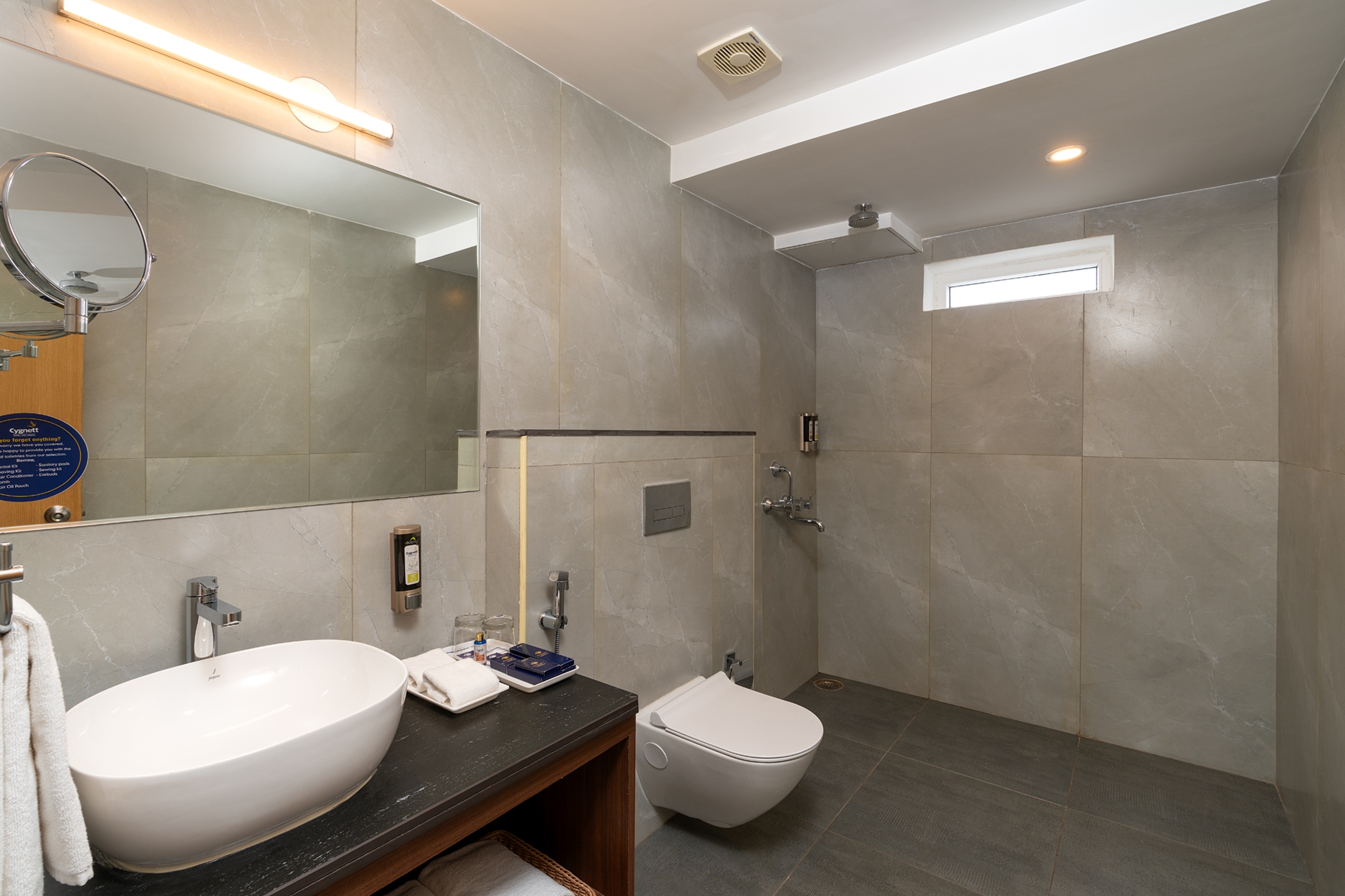 Guest room bath at the Cozzet Victoria Bhubaneswar Trademark by Wyndham in Bhubaneswar, Other than US/Canada