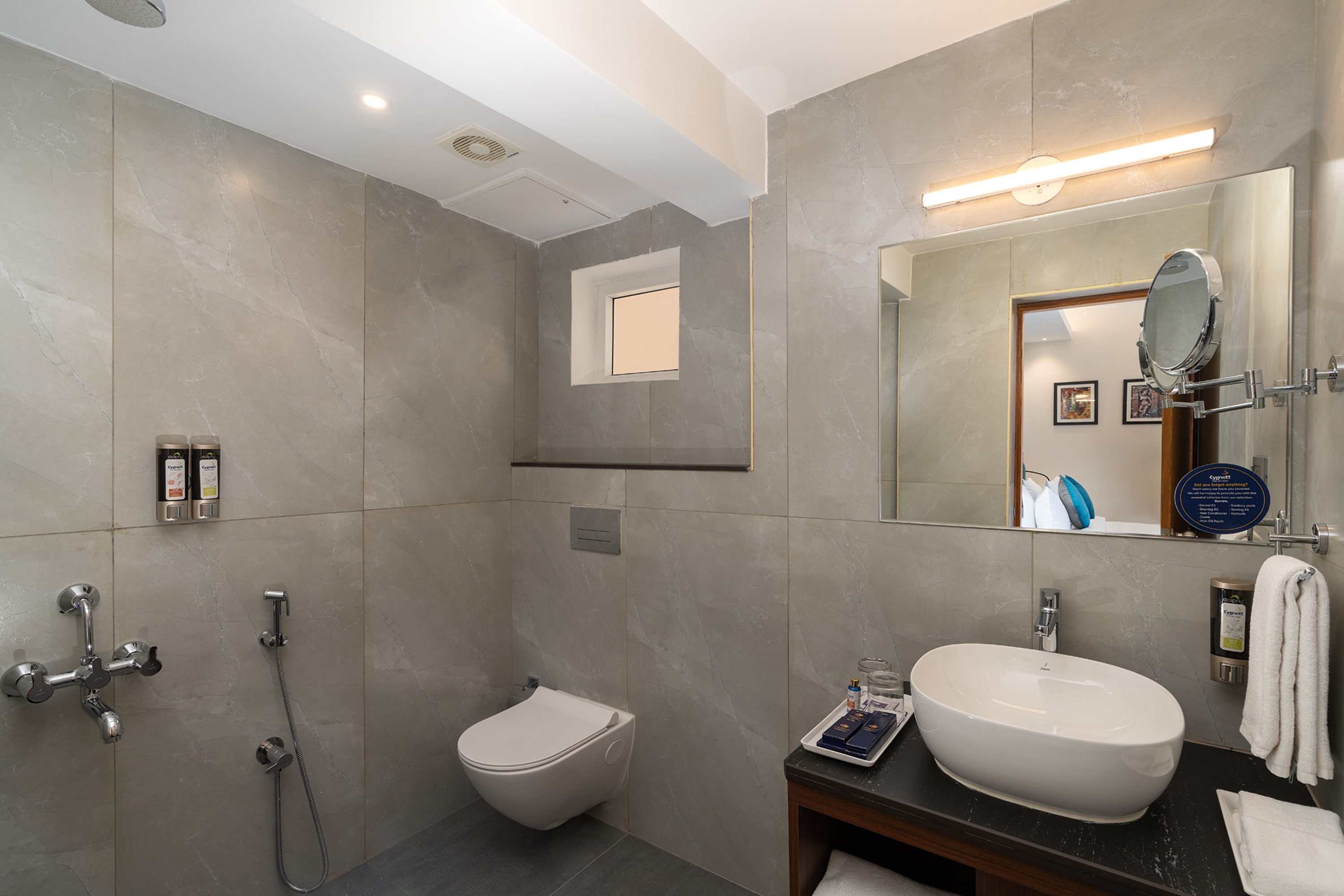 Guest room bath at the Cozzet Victoria Bhubaneswar Trademark by Wyndham in Bhubaneswar, Other than US/Canada