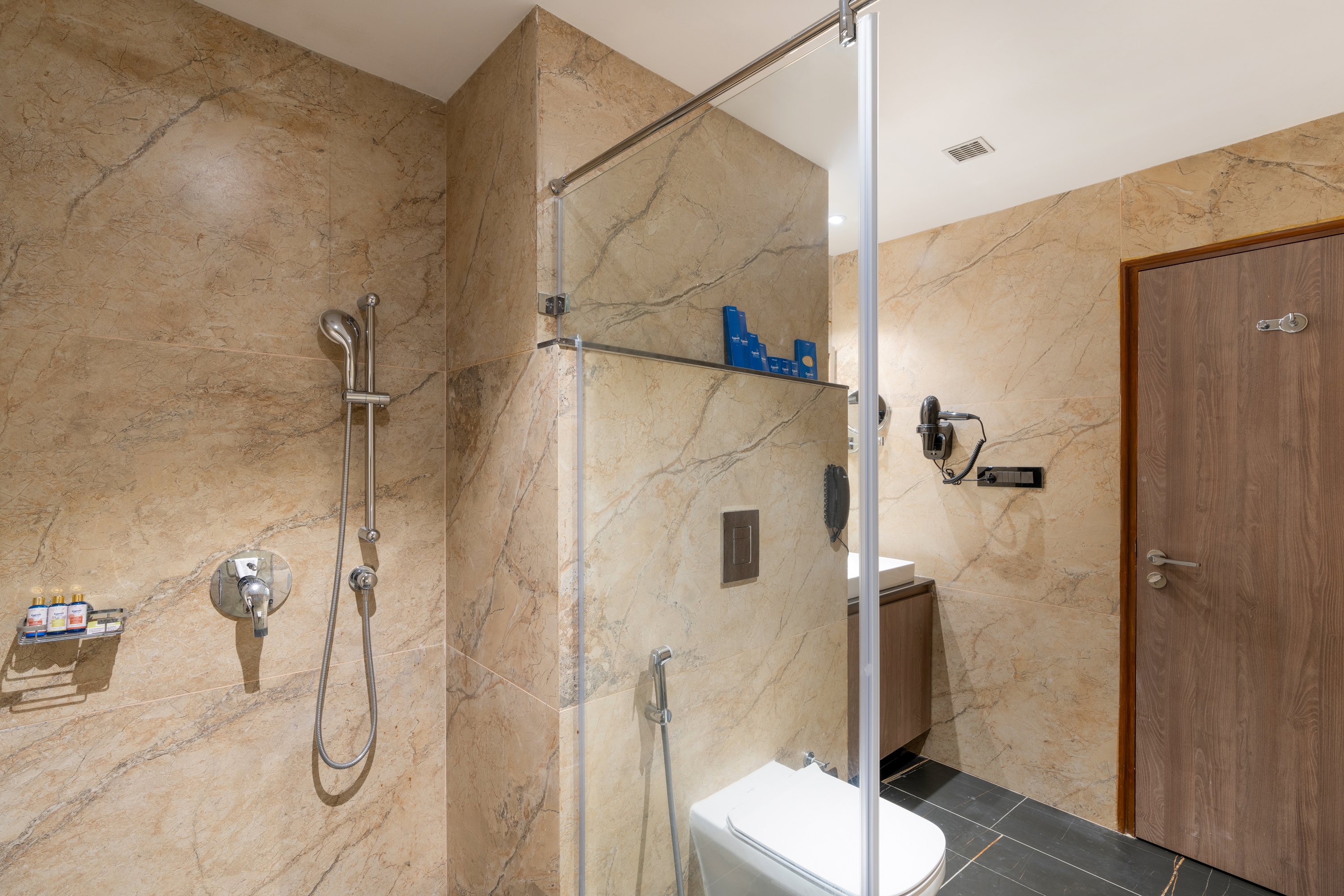 Guest room bath at the Cygnett Inn Imperial Trademark by Wyndham in Tezpur, Other than US/Canada