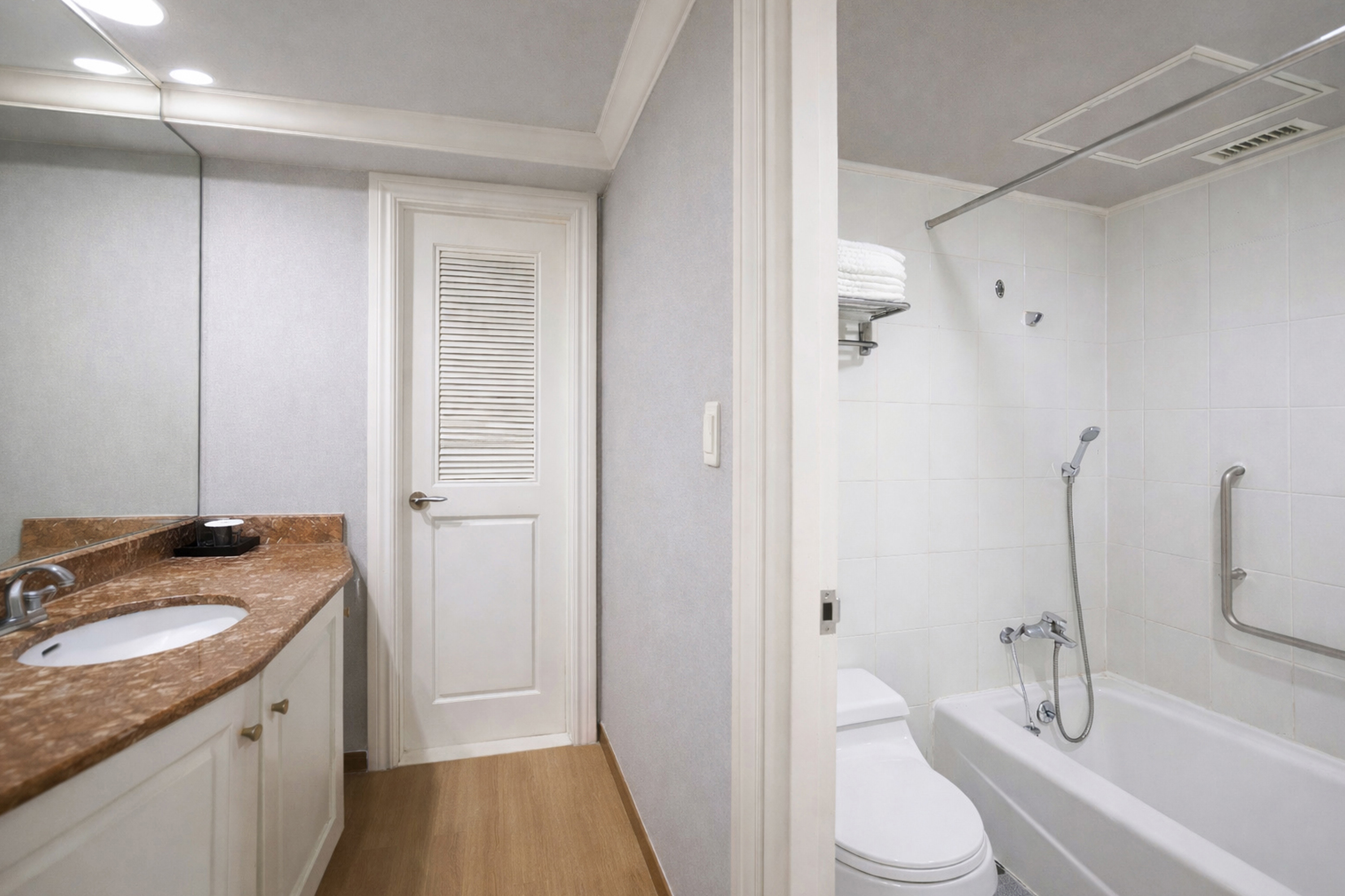 Guest room bath at the La Vie Dor Hotel and Resort, Trademark Collection by Wyndham in Hwasung, Other than US/Canada