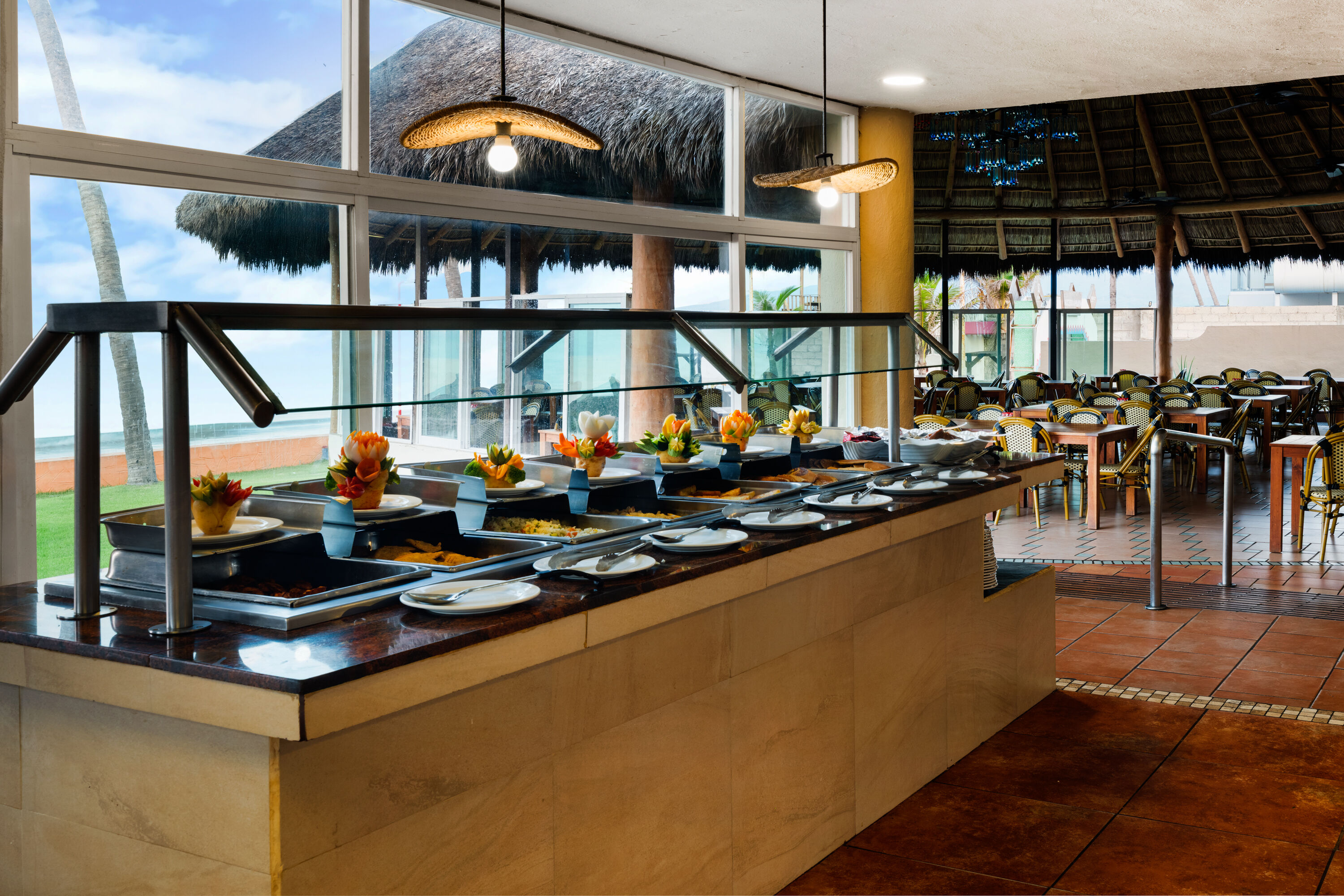 Grand Decameron Complex Bucerias, A Trademark All Inclusive restaurant buffet in Bucerias, Other than US/Canada