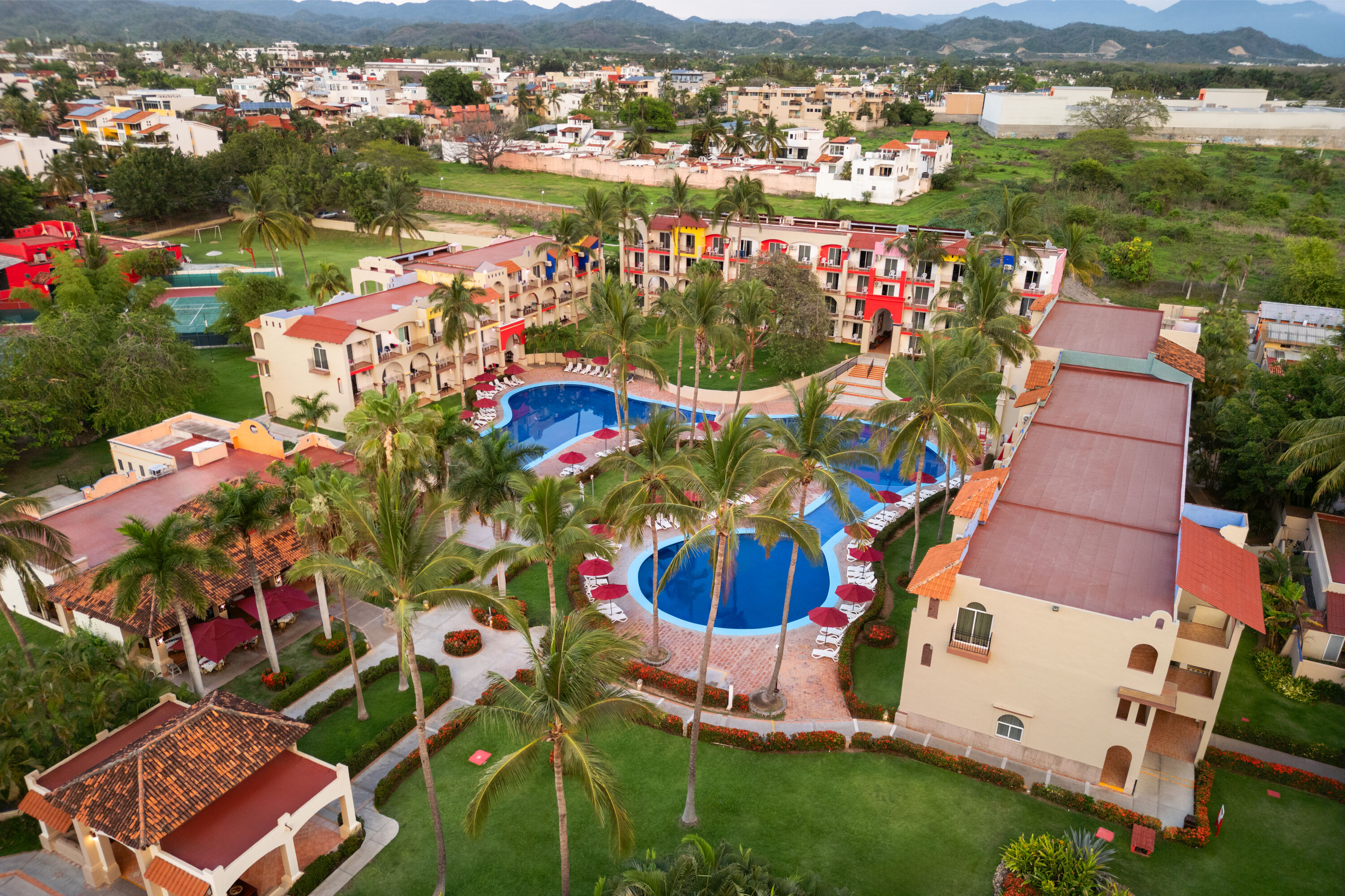 Pool aerial view image at the Grand Decameron Complex Bucerias, A Trademark All Inclusive in Bucerias, Other than US/Canada