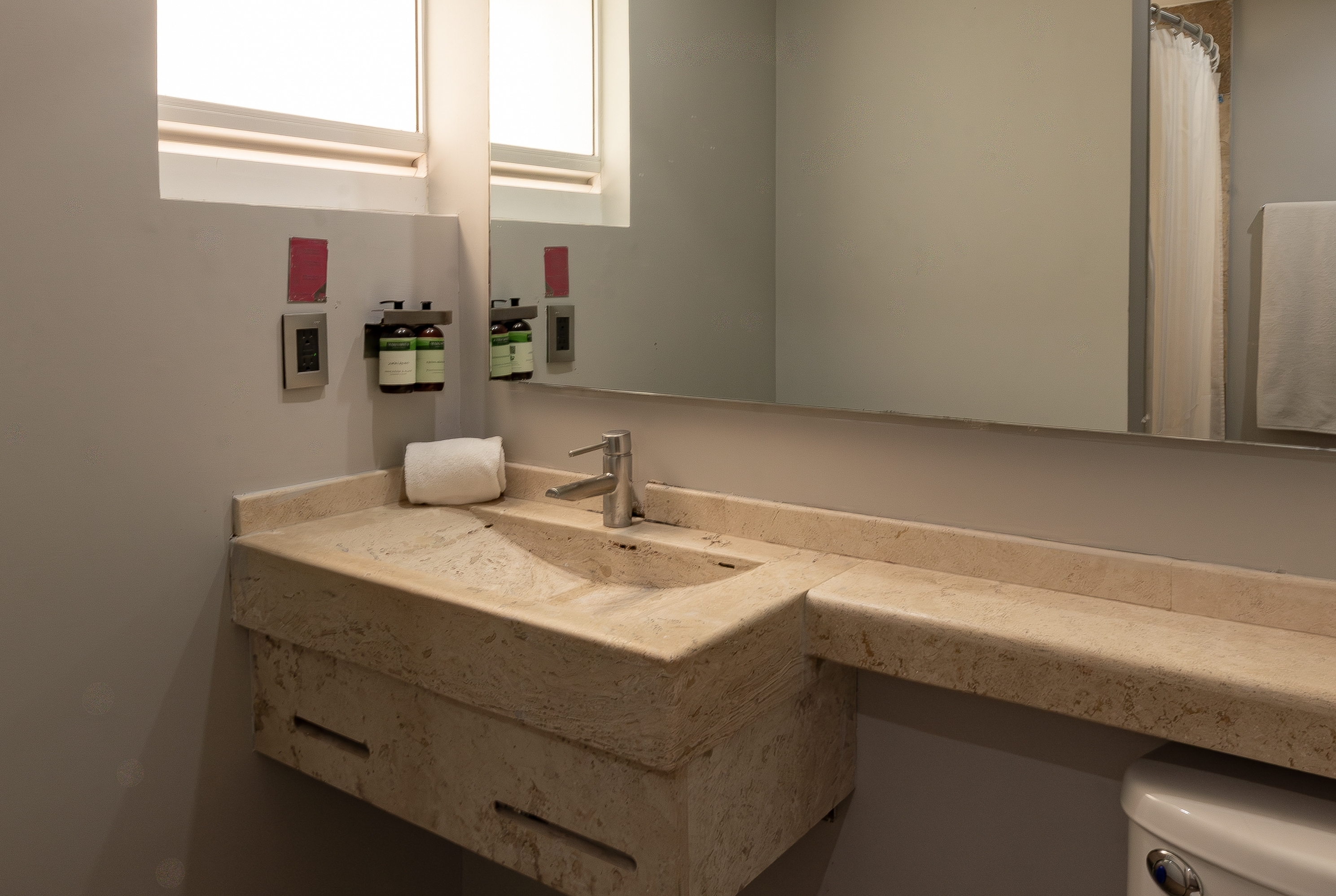 Guest room bath at the Hotel MX forum buenavista CDMX, Trademark by Wyndham in Mexico City, Other than US/Canada
