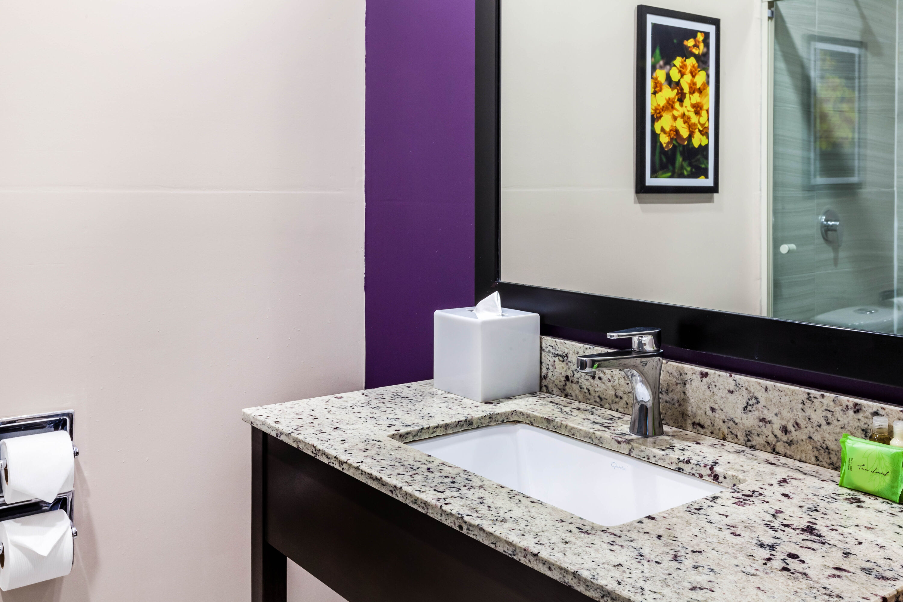 Guest room bath at the CHN Hotel Monterrey Aeropuerto, Trademark by Wyndham in Monterrey, Other than US/Canada