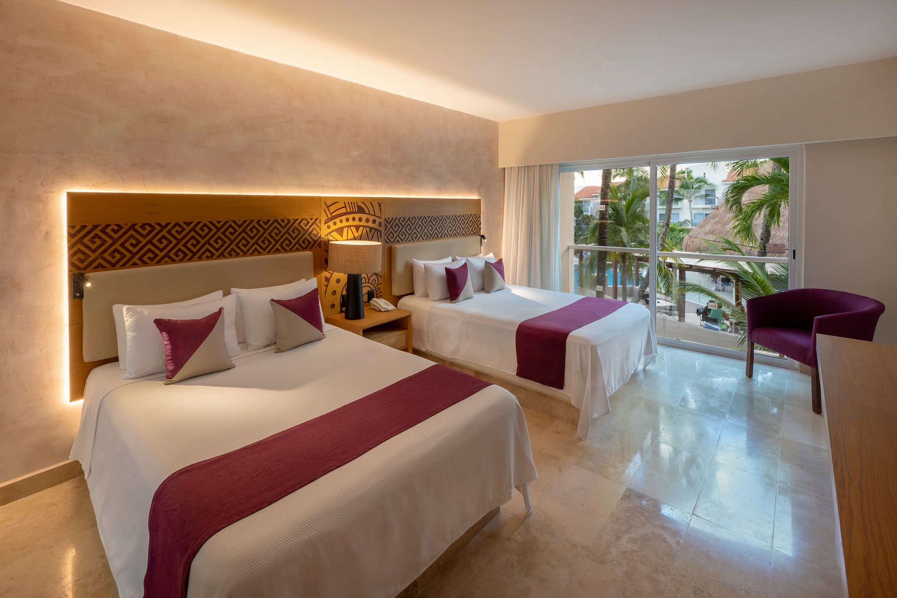 Guest room at the Viva Azteca by Wyndham, A Trademark All Inclusive Resort in Playa del Carmen, Other than US/Canada