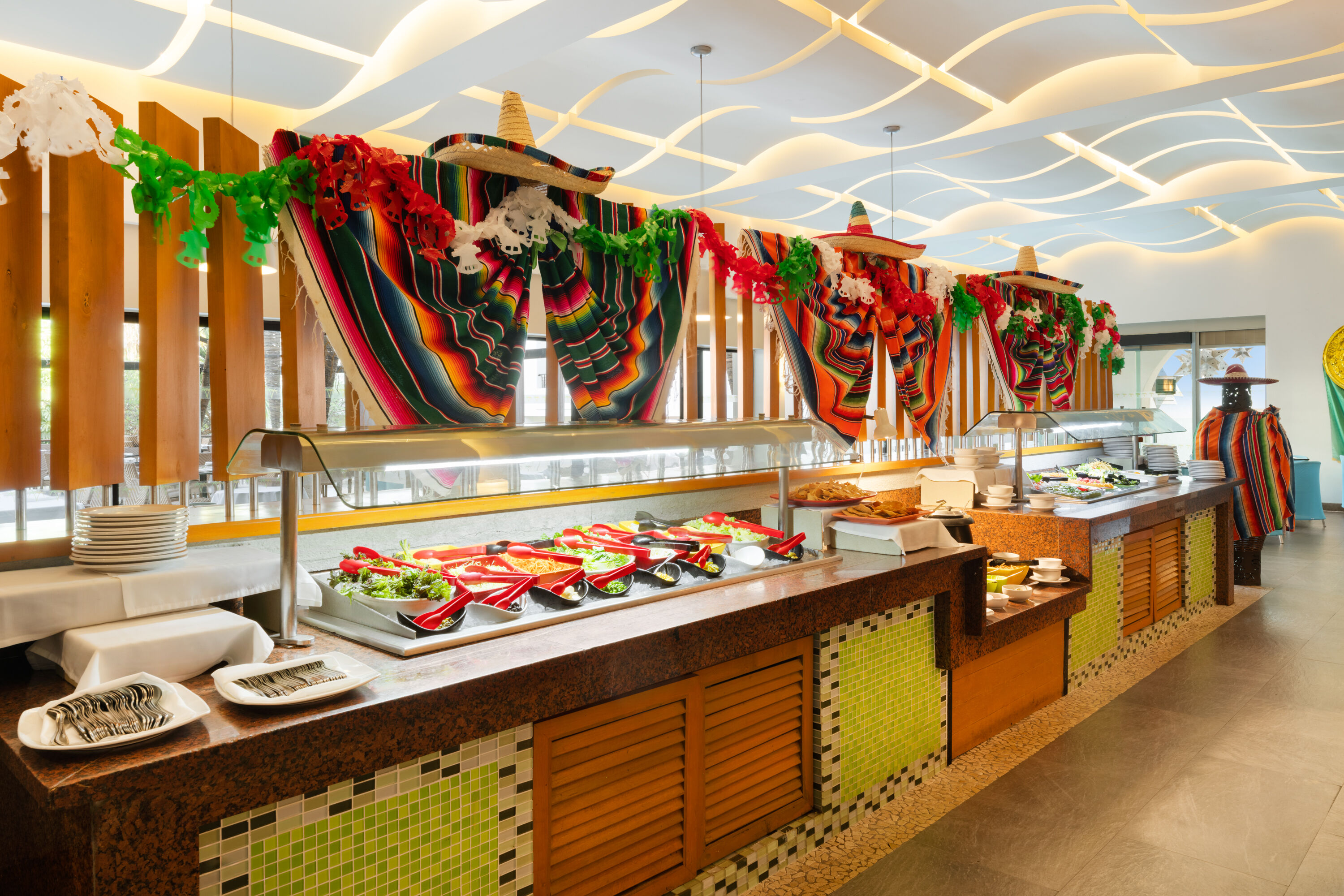 Grand Decameron Los Cabos, A Trademark All Inclusive Resort restaurant buffet in San Jose del Cabo, Other than US/Canada