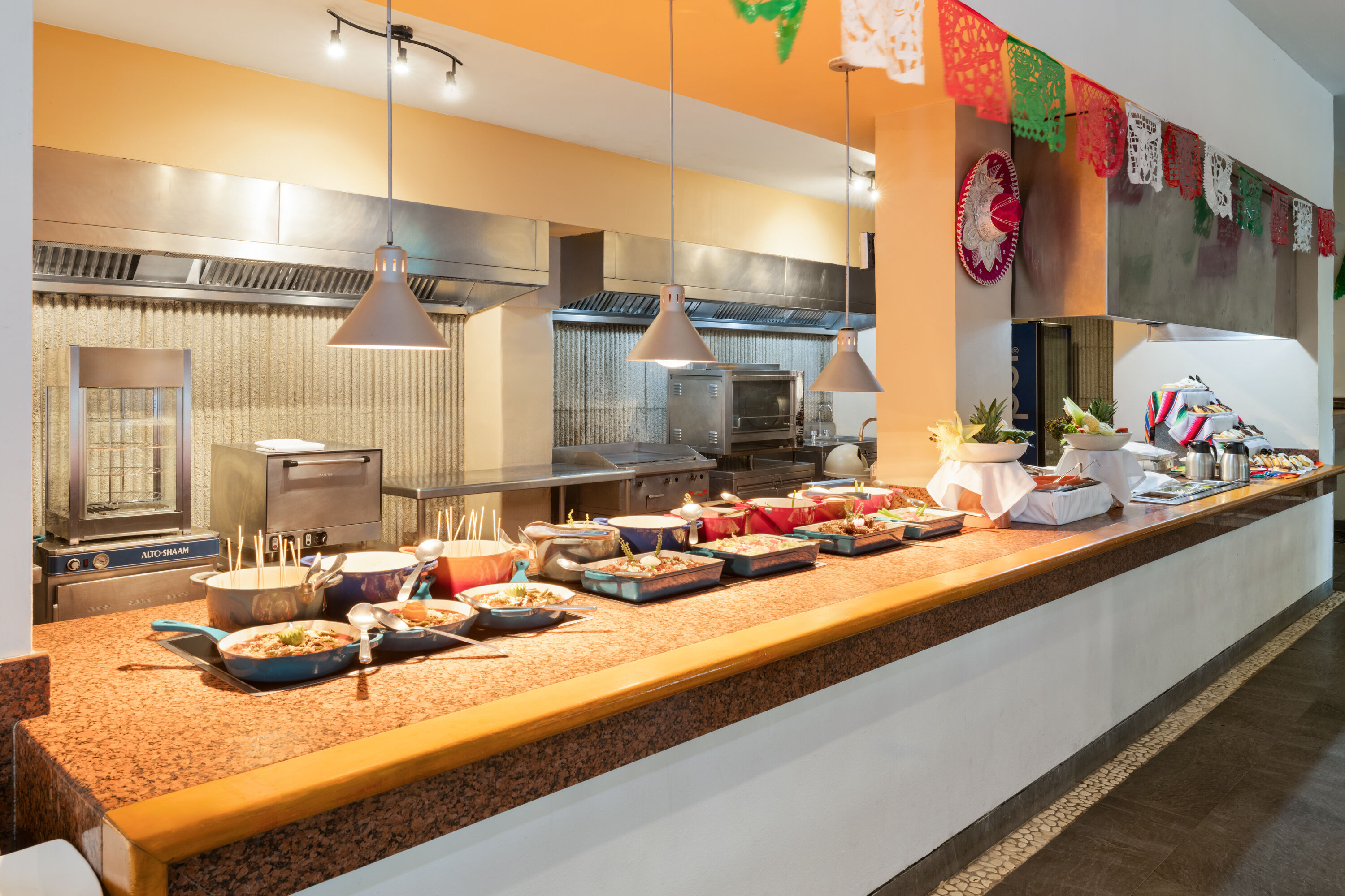 Grand Decameron Los Cabos, A Trademark All Inclusive Resort restaurant buffet in San Jose del Cabo, Other than US/Canada