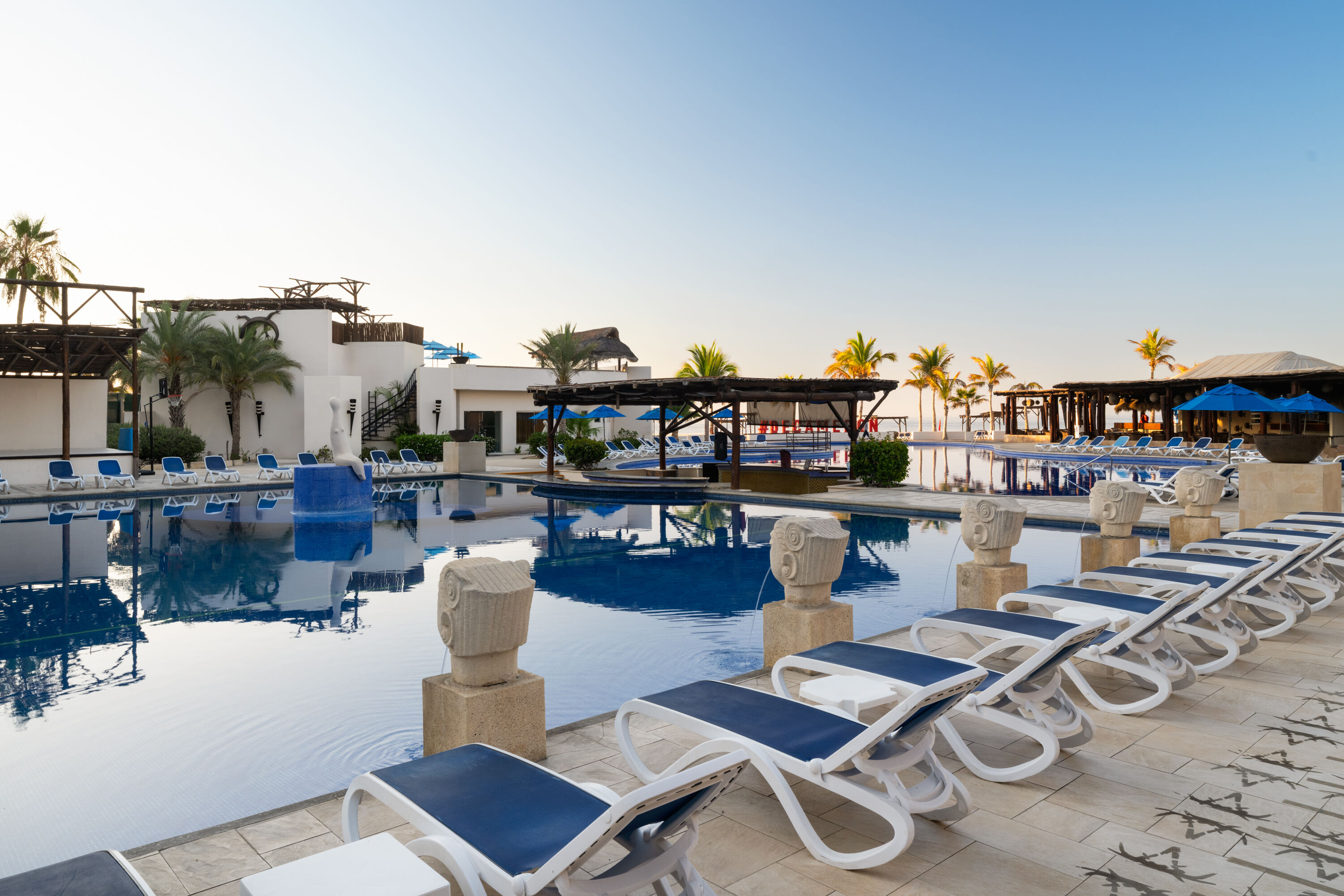 Pool night image at the Grand Decameron Los Cabos, A Trademark All Inclusive Resort in San Jose del Cabo, Other than US/Canada