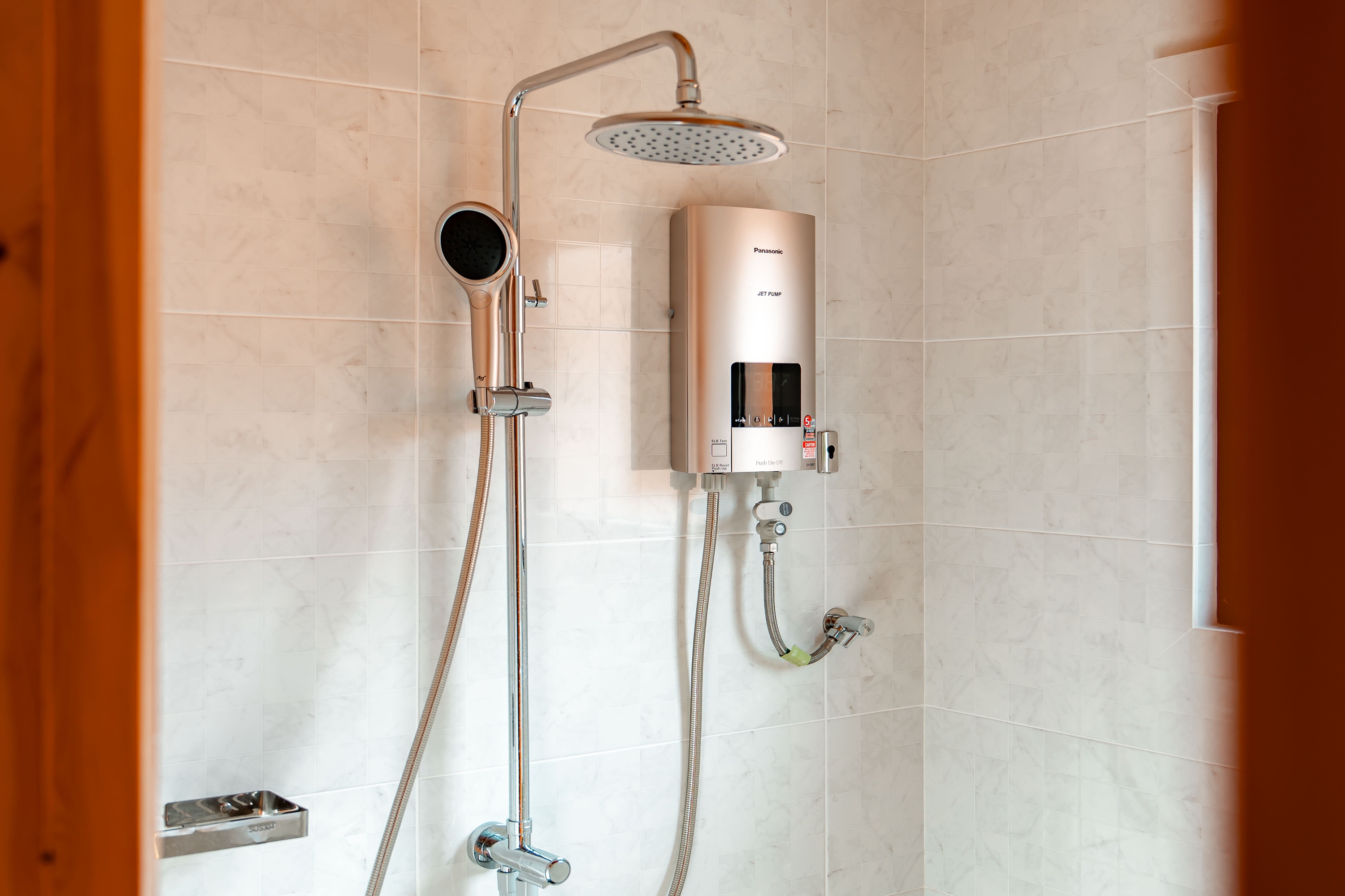 Guest room bath at the JSK Mantanani Island Resorts Trademark by Wyndham in Kota Belud, Other than US/Canada