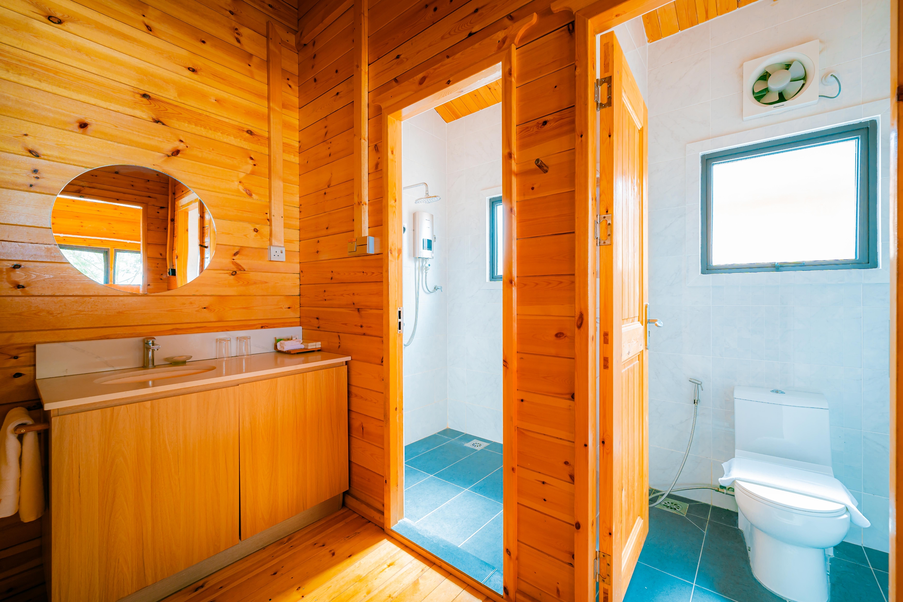Guest room bath at the JSK Mantanani Island Resorts Trademark by Wyndham in Kota Belud, Other than US/Canada