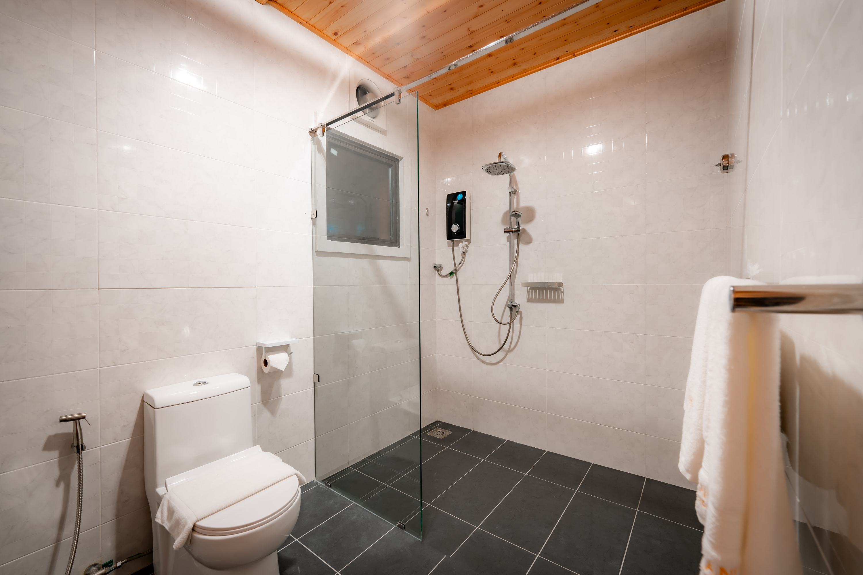 Guest room bath at the JSK Mantanani Island Resorts Trademark by Wyndham in Kota Belud, Other than US/Canada