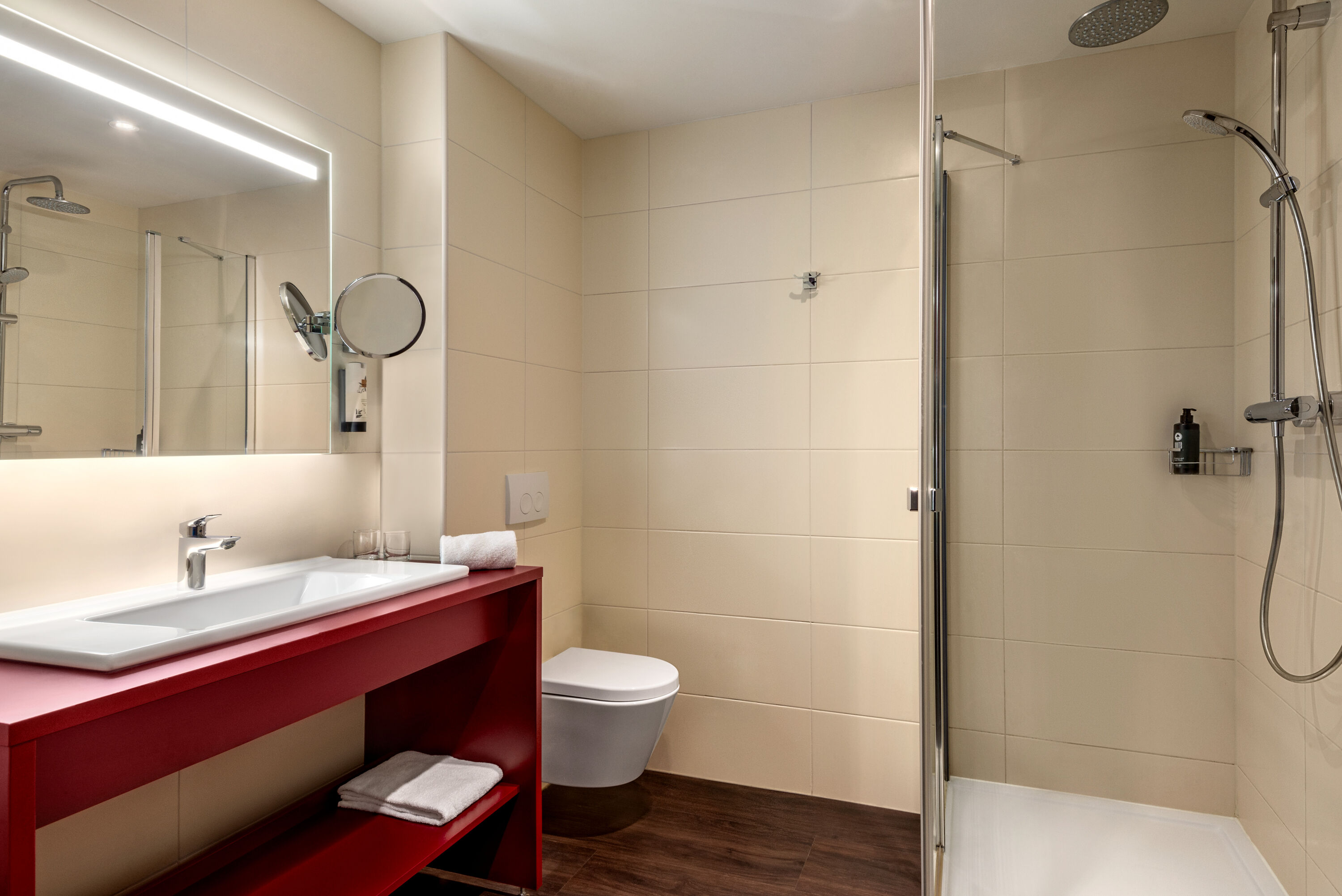 Guest room bath at the Amedia Amsterdam Airport, Trademark Collection by Wyndham in Schiphol-Rijk, Other than US/Canada