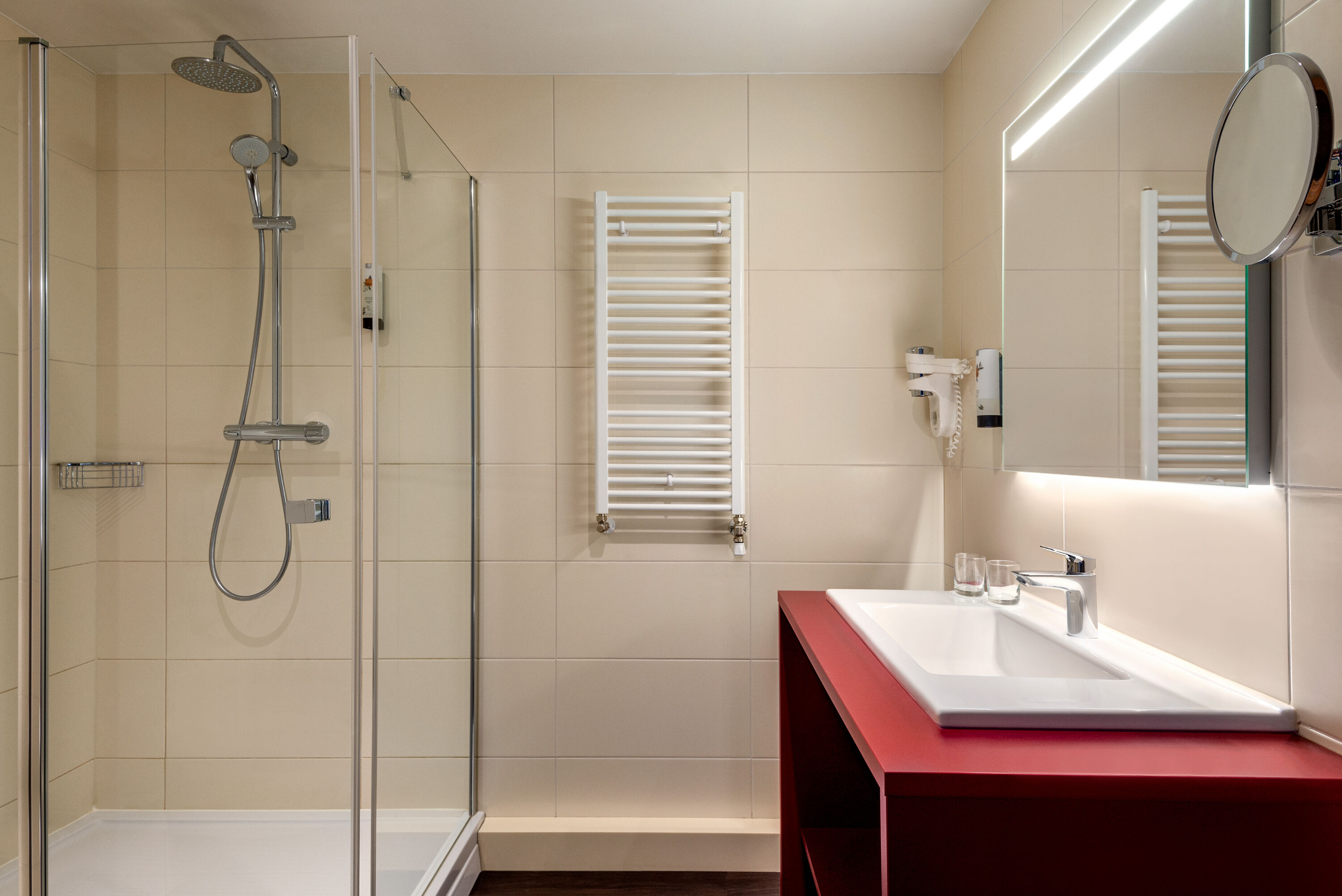 Guest room bath at the Amedia Amsterdam Airport, Trademark Collection by Wyndham in Schiphol-Rijk, Other than US/Canada