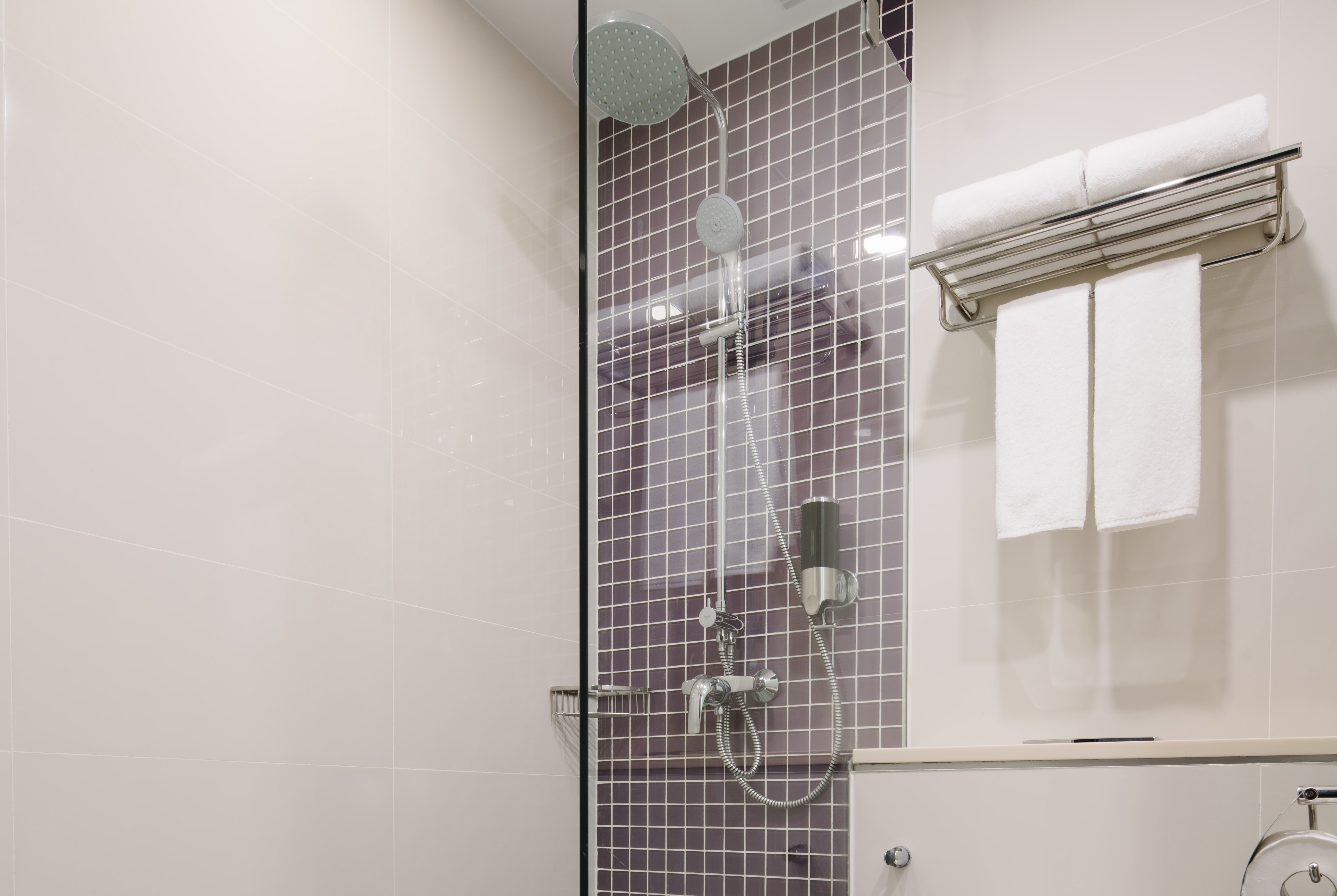 Guest room bath at the Hotel Traveltine Downtown Singapore, Trademark Collection in Singapore, Other than US/Canada