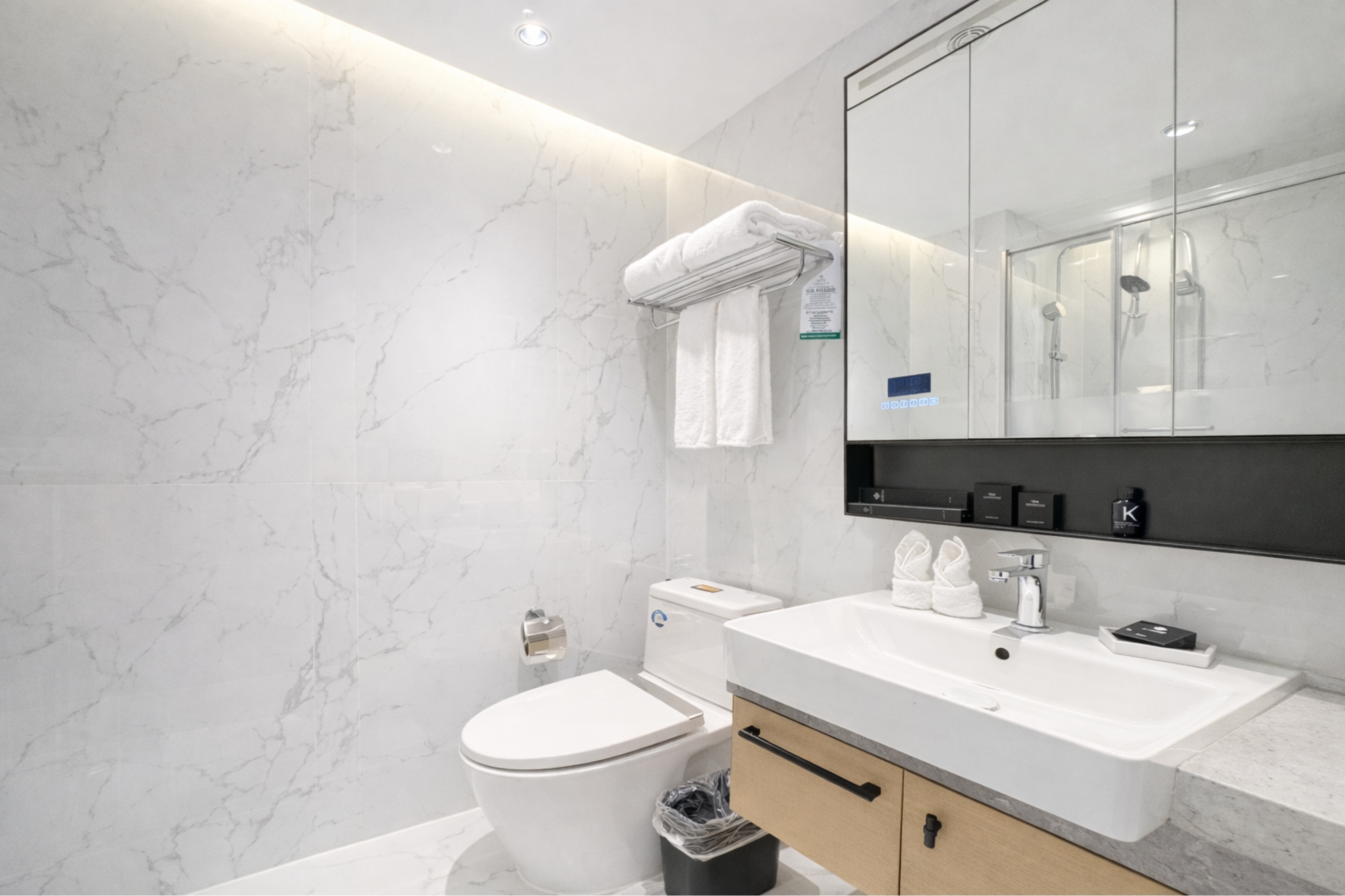 Guest room bath at the Beverly Mountain Bay, Trademark Collection by Wyndham in Pattaya, Other than US/Canada