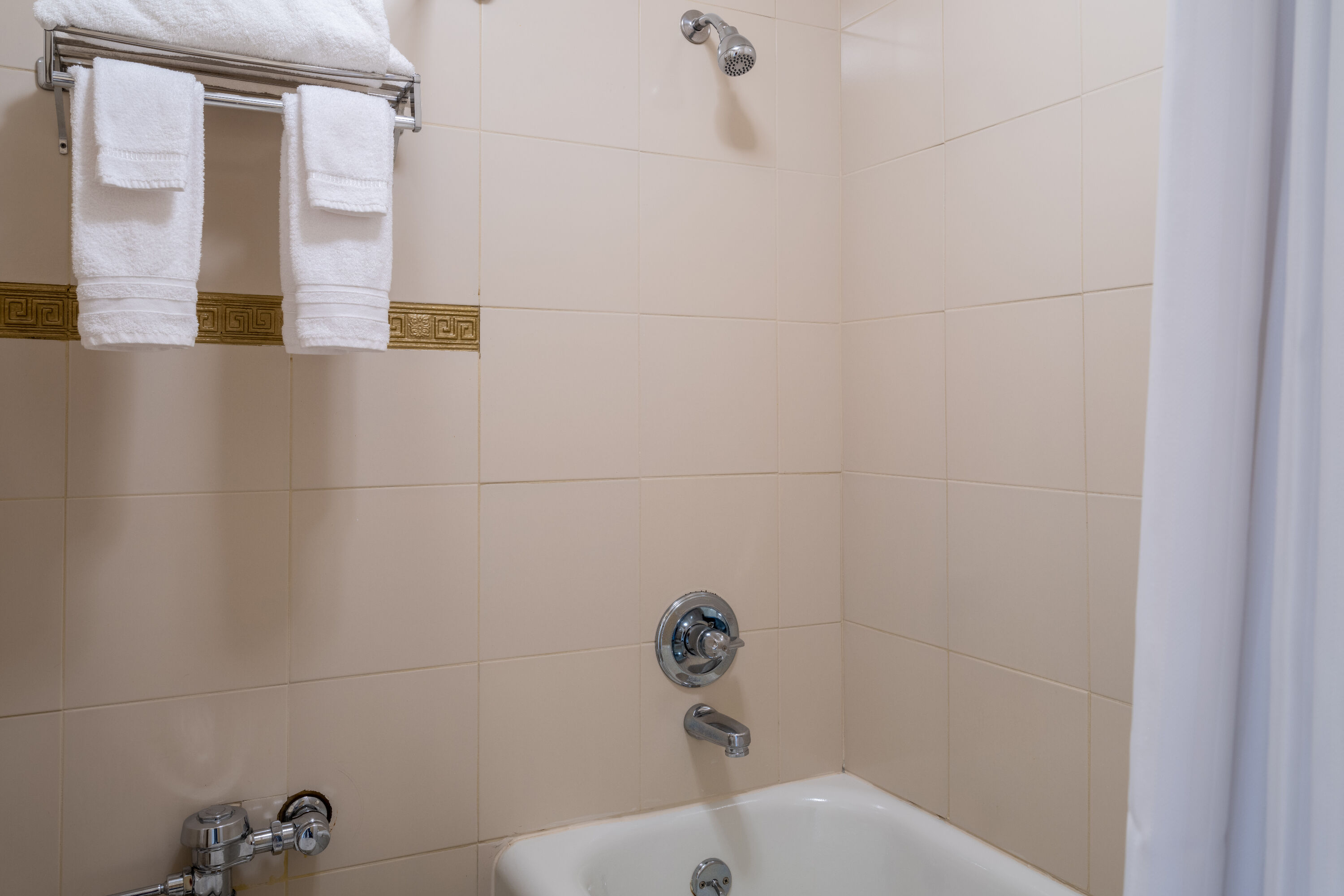 Guest room bath at the Gilmore Hotel, Trademark Collection by Wyndham in Ketchikan, Alaska