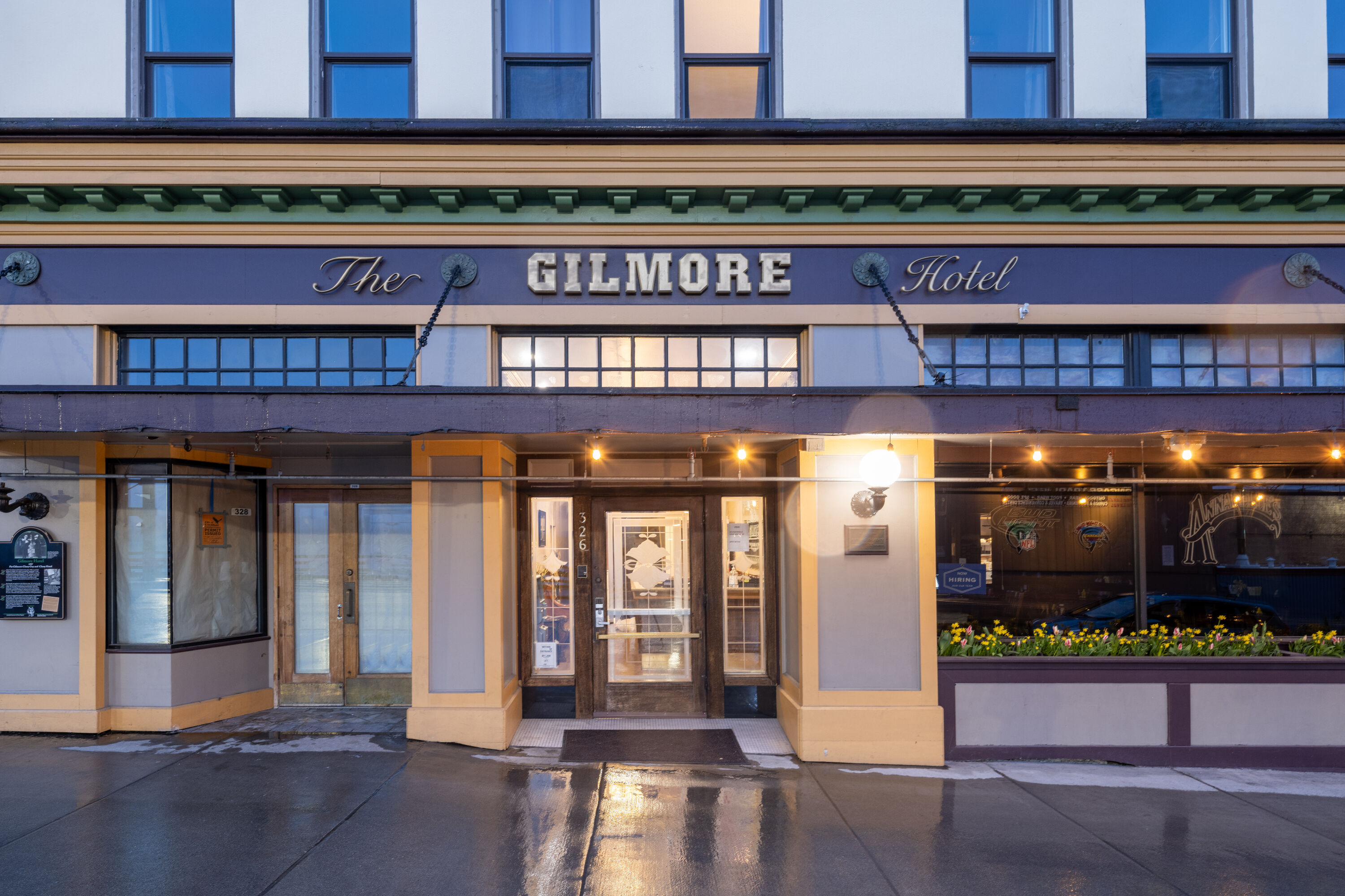 Exterior Dusk Image of Gilmore Hotel, Trademark Collection by Wyndham hotel in Ketchikan, Alaska