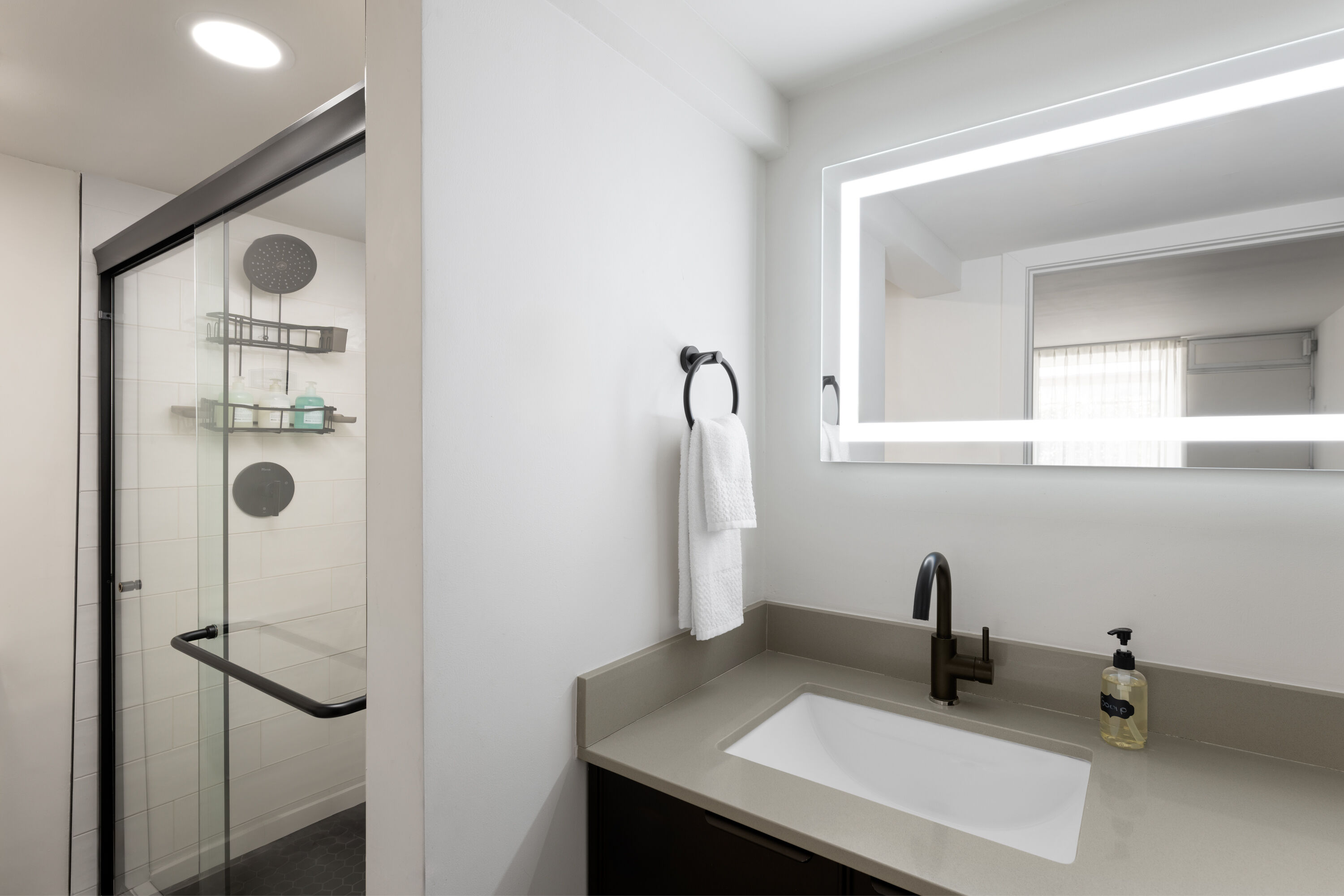 Guest room bath at the Papago Scottsdale by Reside, Trademark Collection by Wyndham in Scottsdale, Arizona