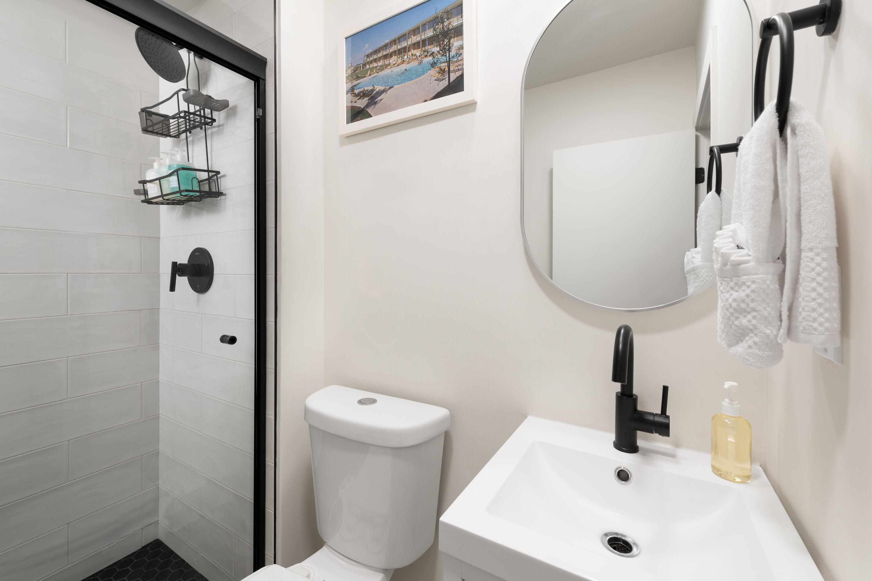 Guest room bath at the Papago Scottsdale by Reside, Trademark Collection by Wyndham in Scottsdale, Arizona