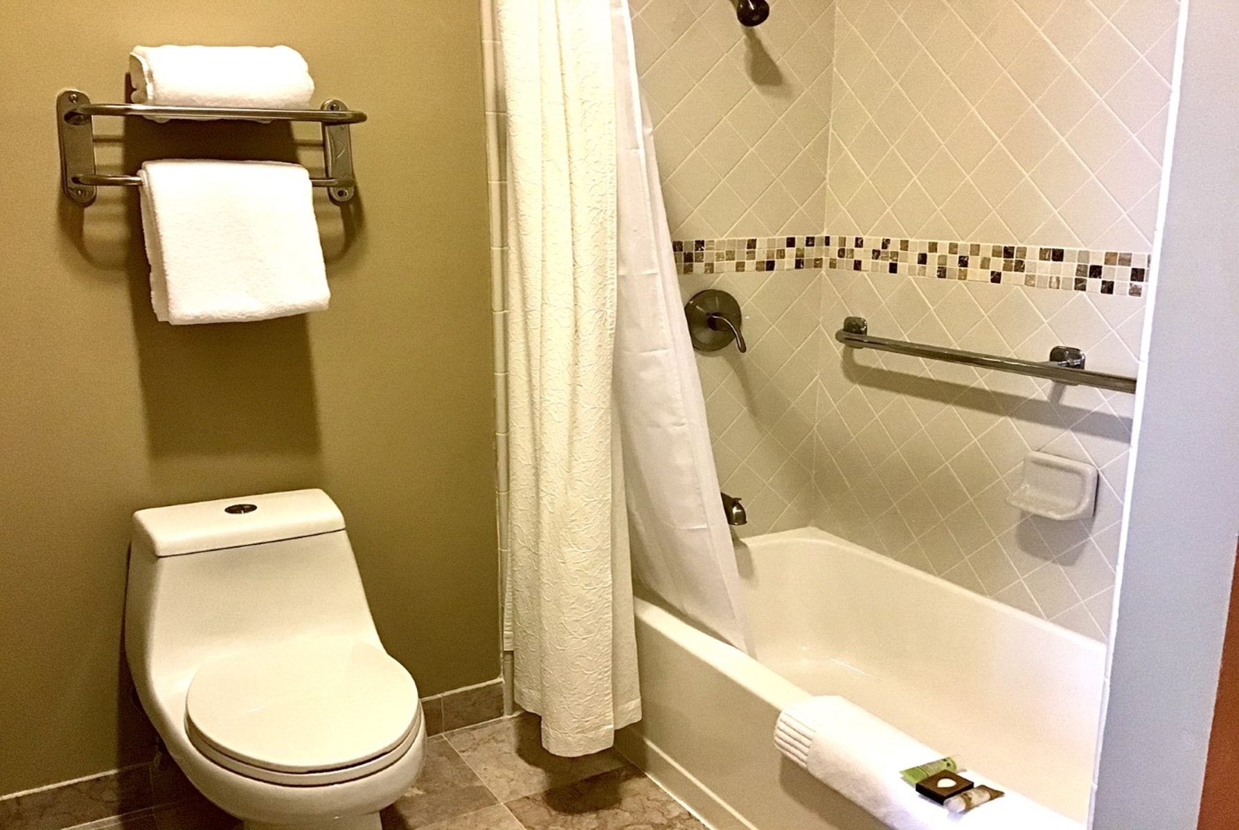 Guest room bath at the Eureka Inn, Trademark Collection by Wyndham in Eureka, California