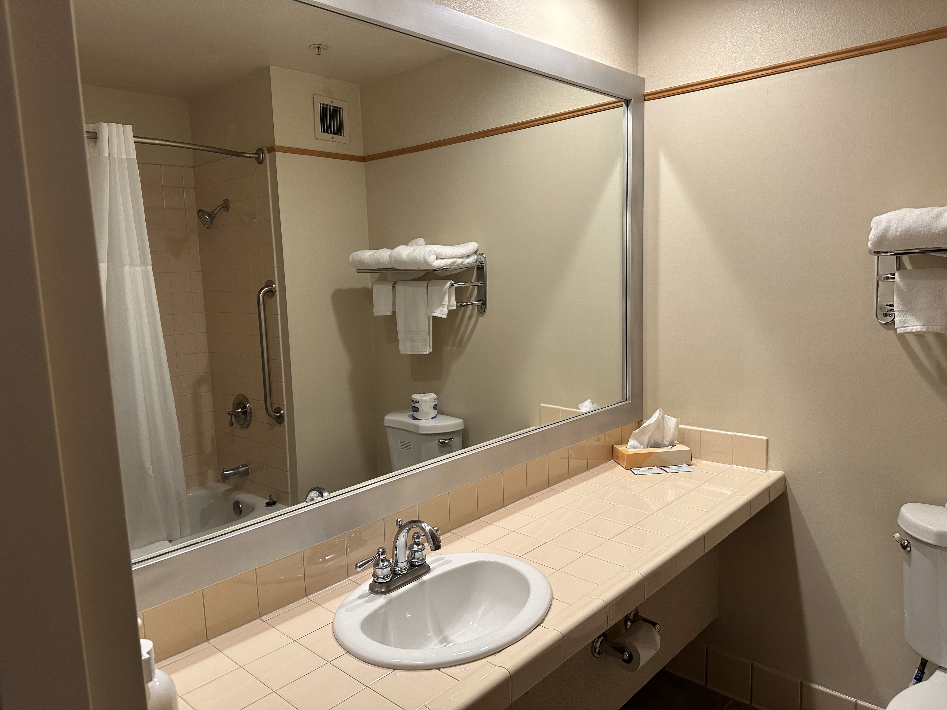 Guest room bath at the Rocklin Park Hotel, Trademark Collection by Wyndham in Rocklin, California