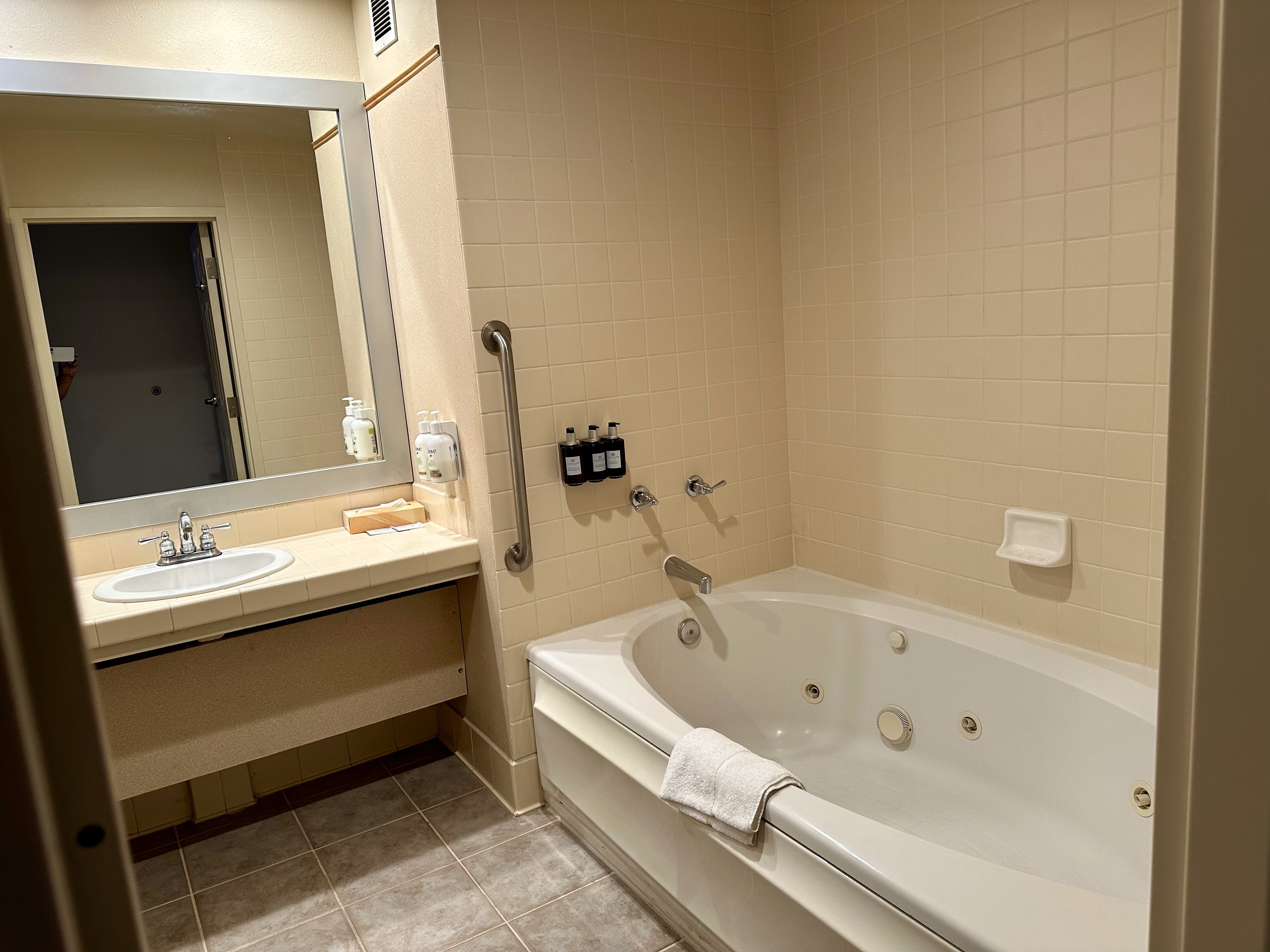 Guest room bath at the Rocklin Park Hotel, Trademark Collection by Wyndham in Rocklin, California