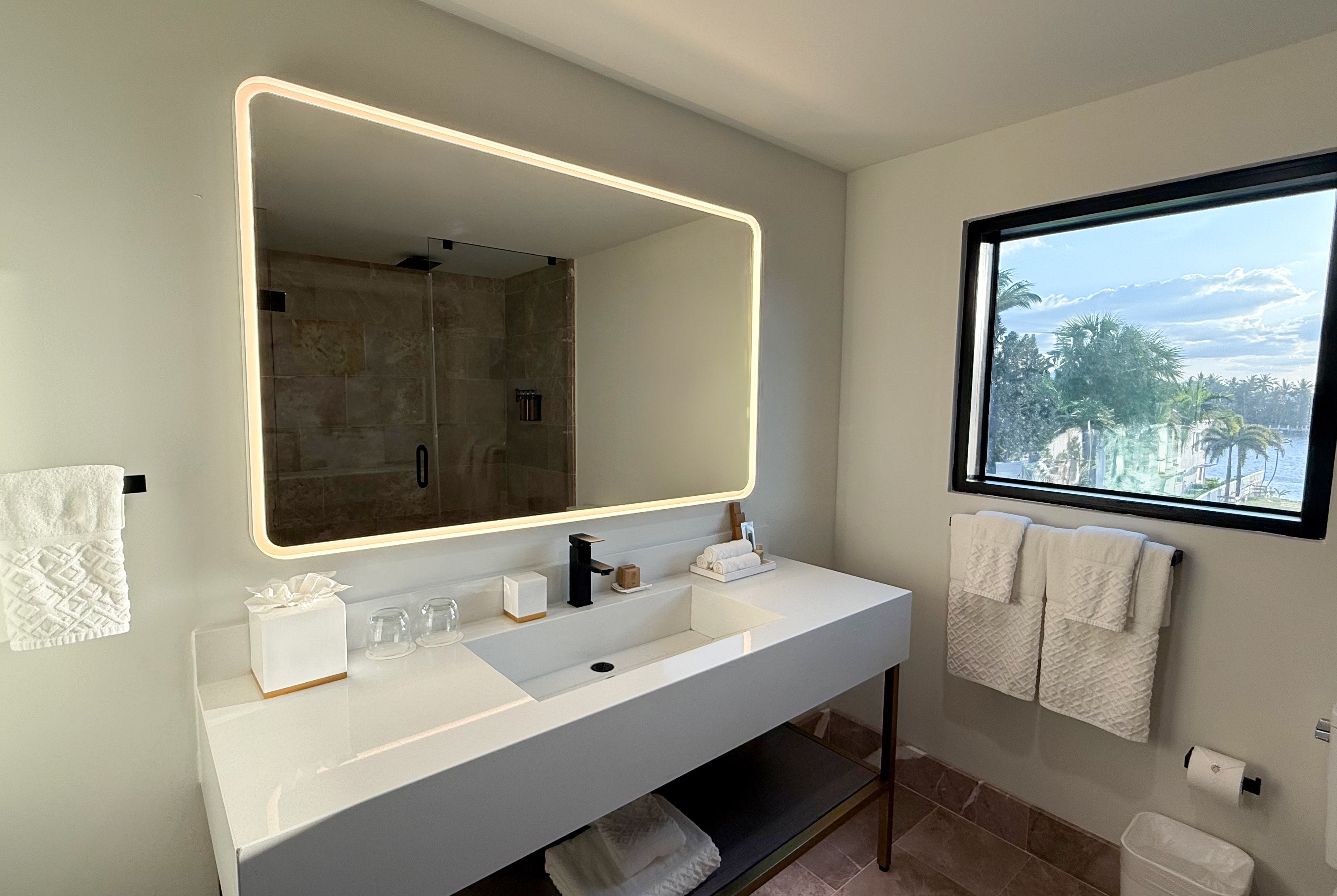 Guest room bath at the Barley House Hotel, Trademark Collection by Wyndham in Fort Lauderdale, Florida