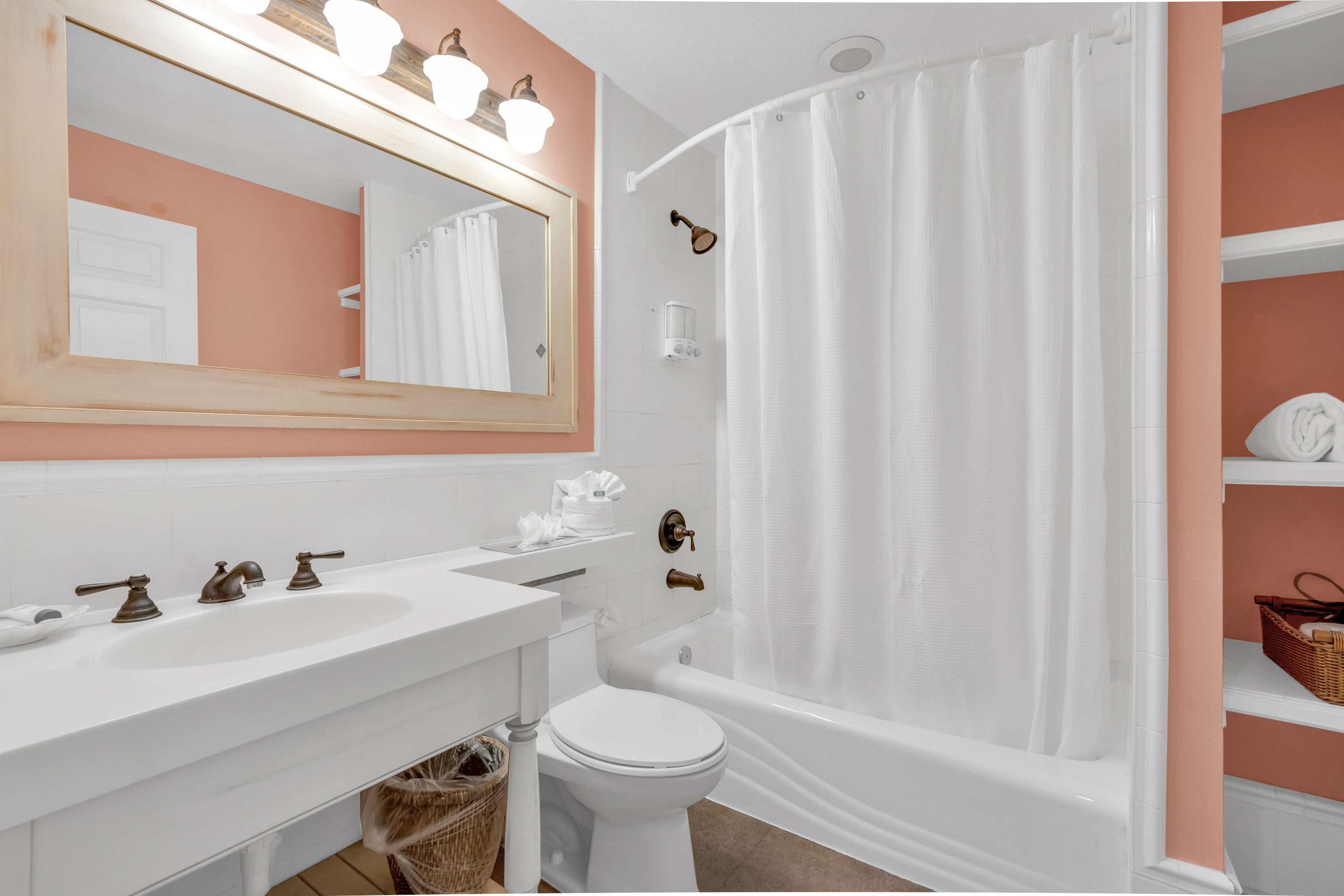 Guest room bath at the Dove Creek Resort & Marina, Trademark Collection by Wyndham in Key Largo, Florida