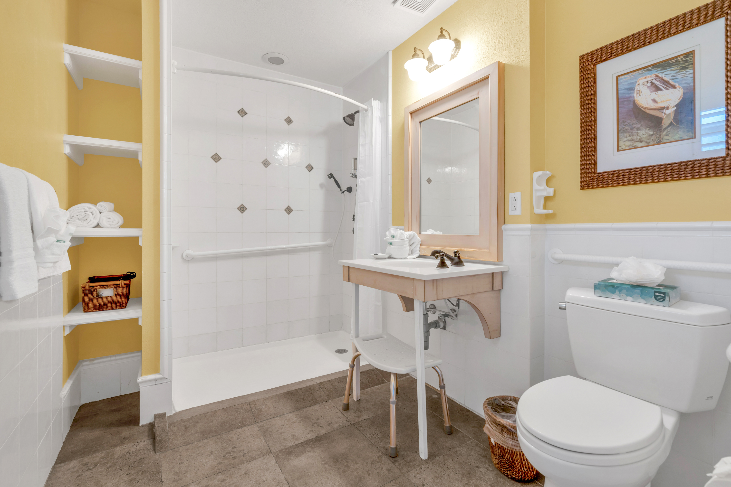 Guest room bath at the Dove Creek Resort & Marina, Trademark Collection by Wyndham in Key Largo, Florida