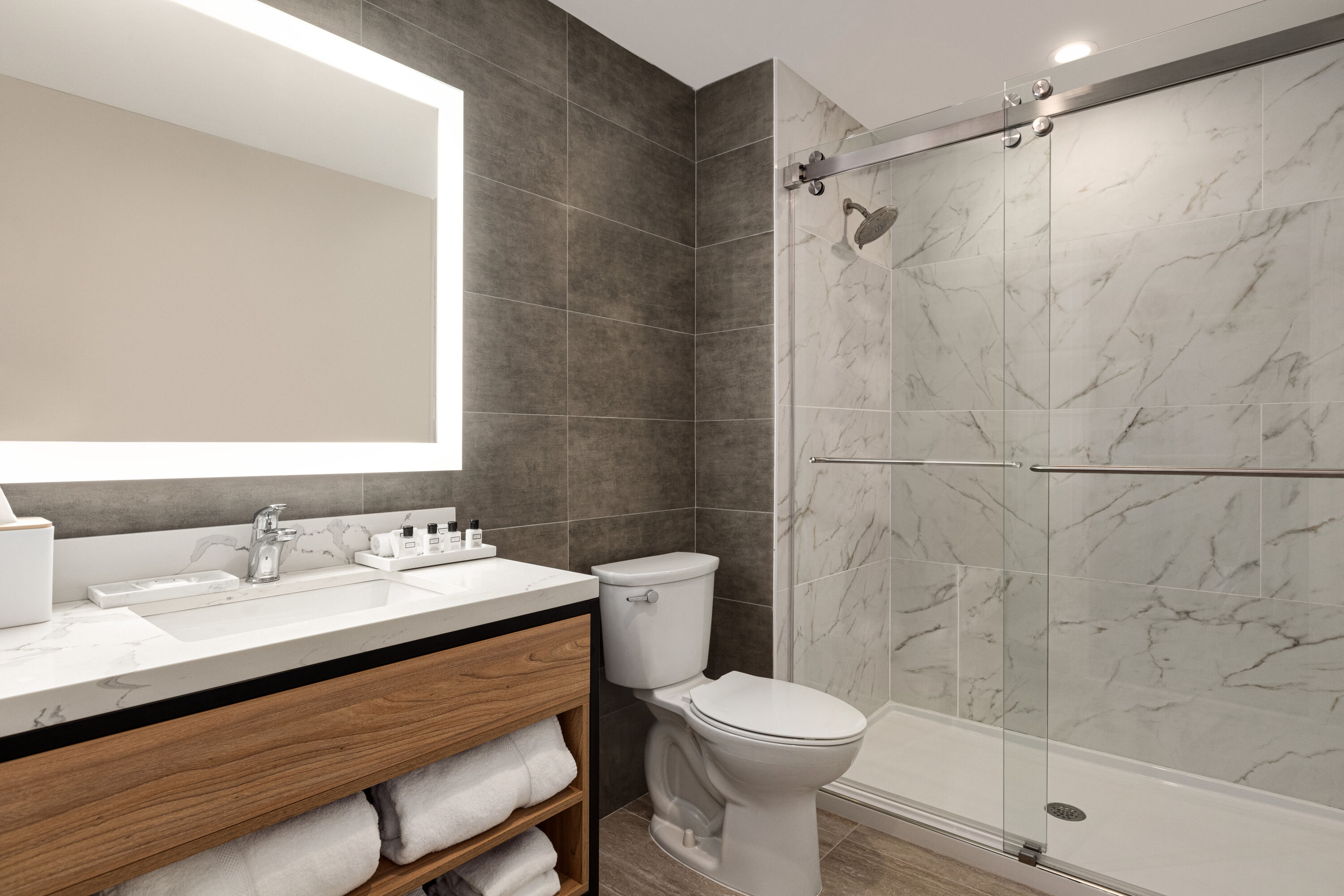 Guest room bath at the Sea Glass Beach Place, Trademark Collection by Wyndham in Lauderdale-By-The-Sea, Florida