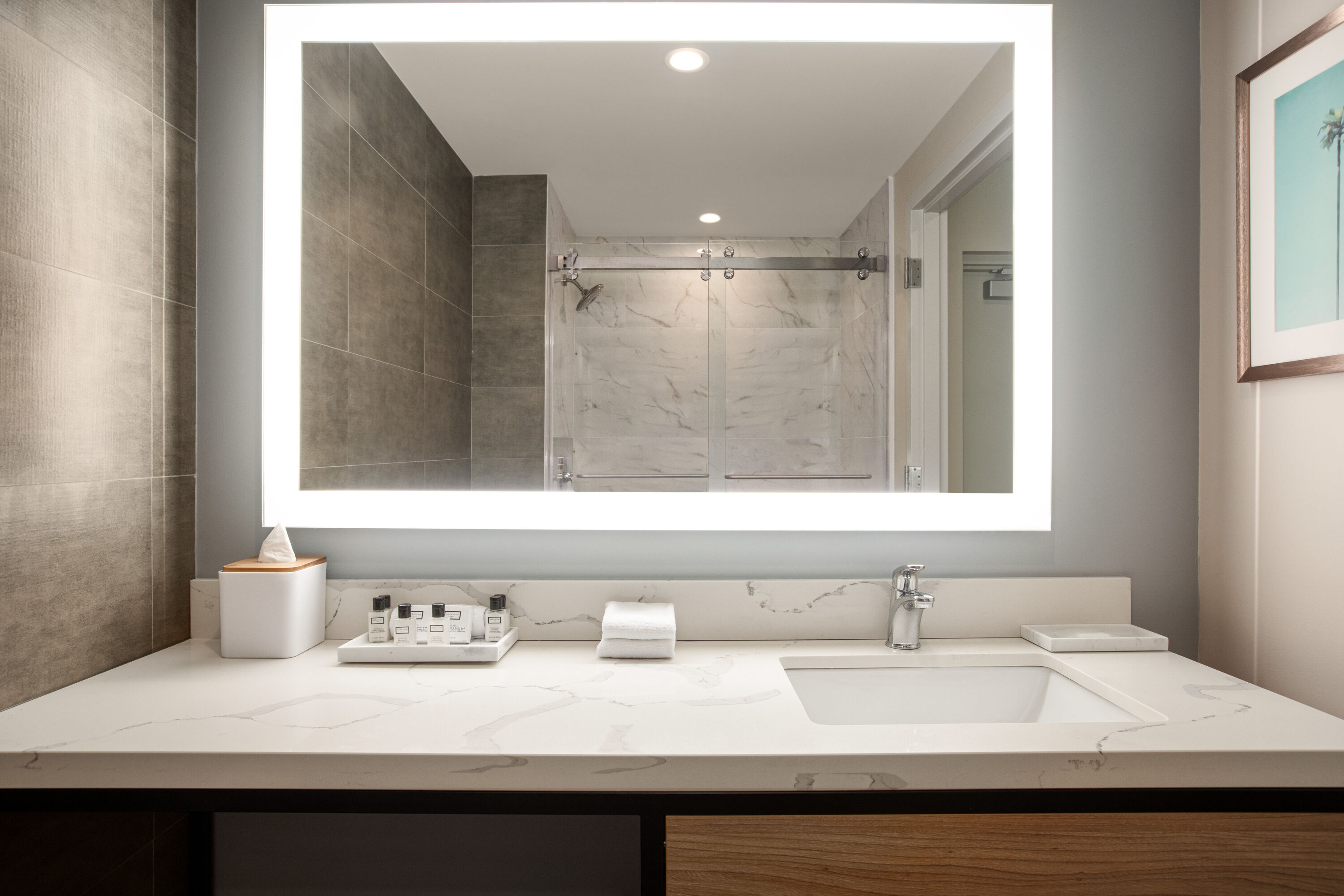 Guest room bath at the Sea Glass Beach Place, Trademark Collection by Wyndham in Lauderdale-By-The-Sea, Florida