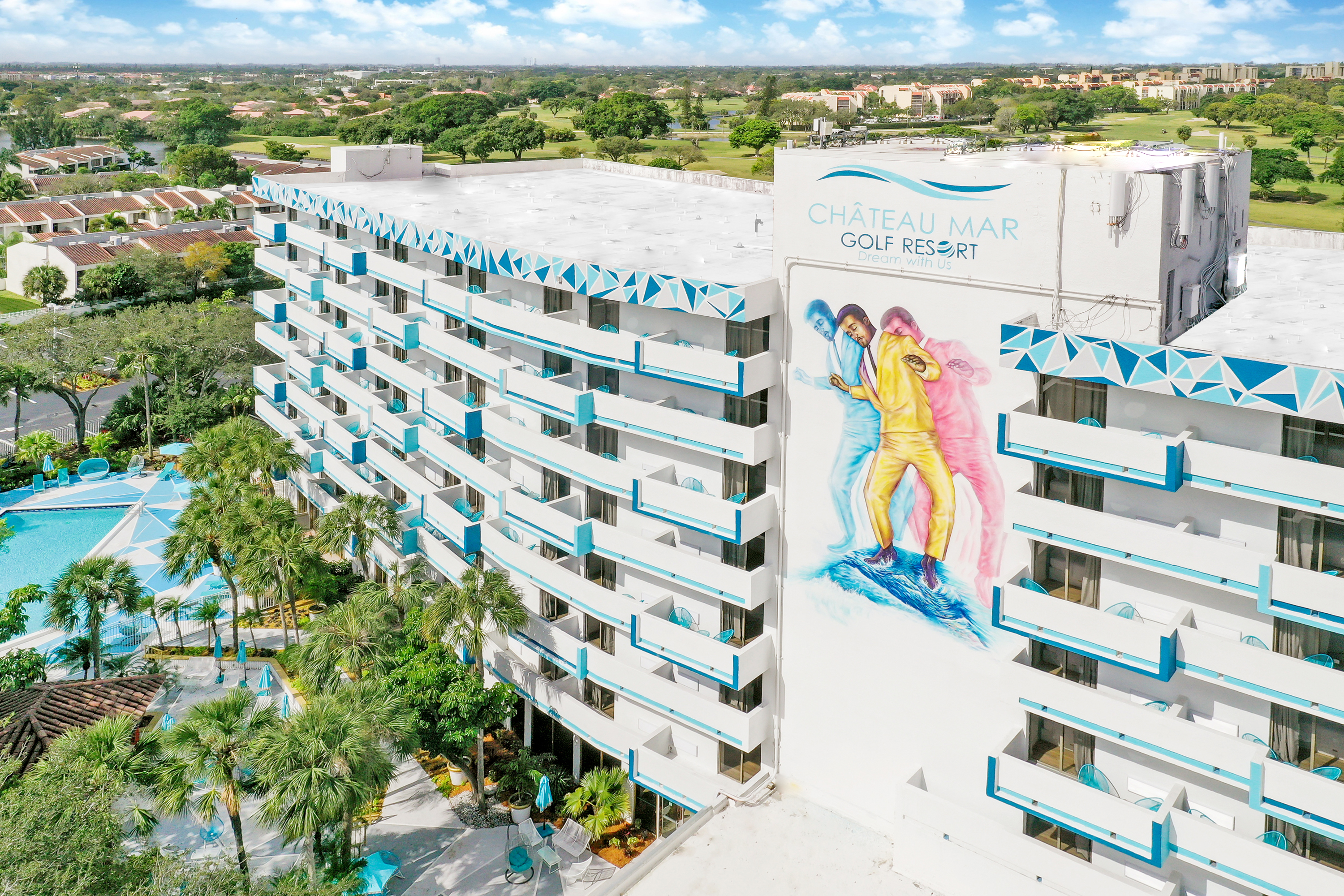Exterior of Chateau Mar Golf Resort, Trademark Collection by Wyndham hotel in Lauderhill, Florida